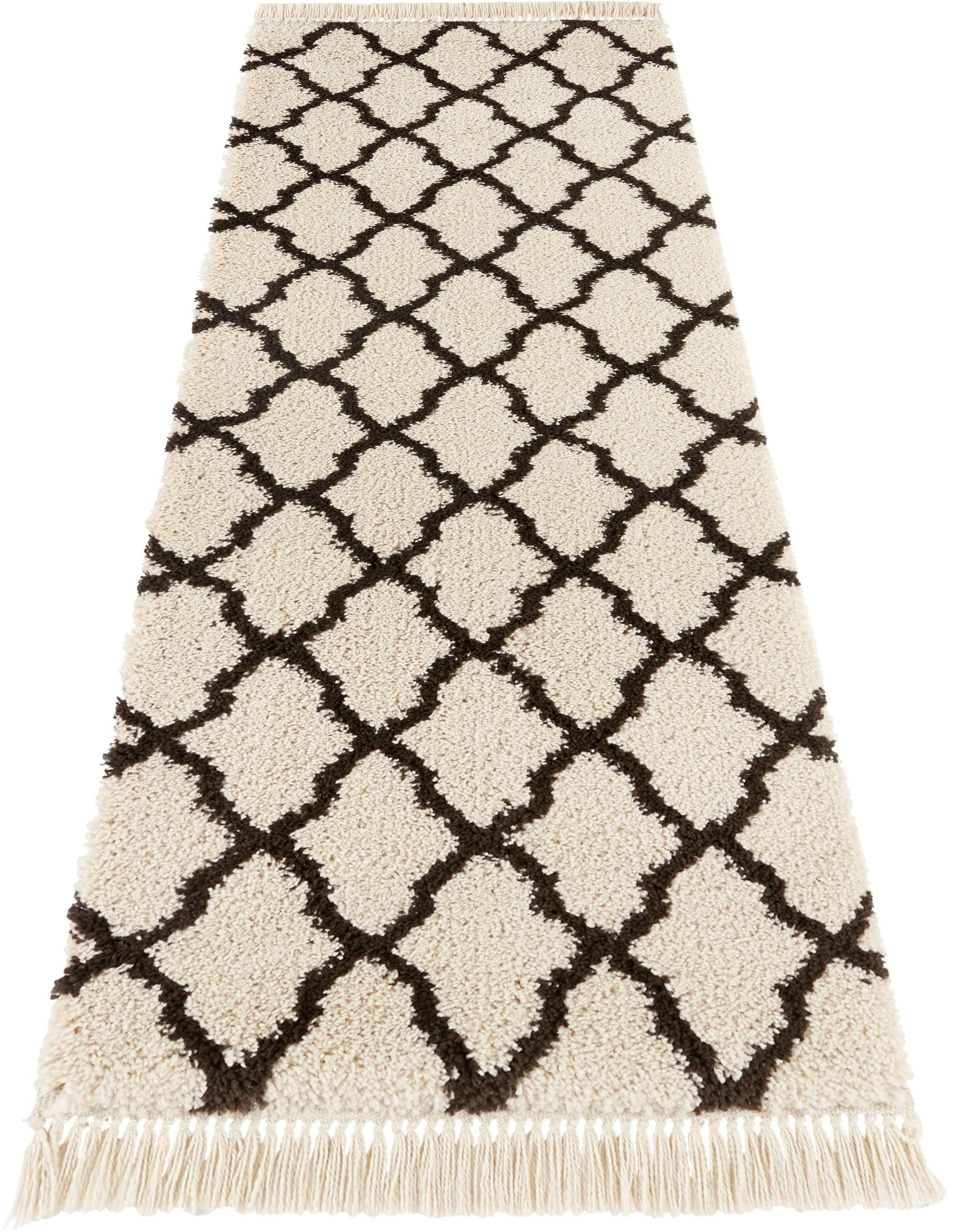 Image of MINT RUGS Hochflor-Läufer »Pearl«, rechteckig, 35 mm Höhe, Pastellfarben mit Fransen, Grafisches Design, Wohnzimmer, Schlafzimmer, Robust, Pflegeleicht bei Ackermann Versand Schweiz