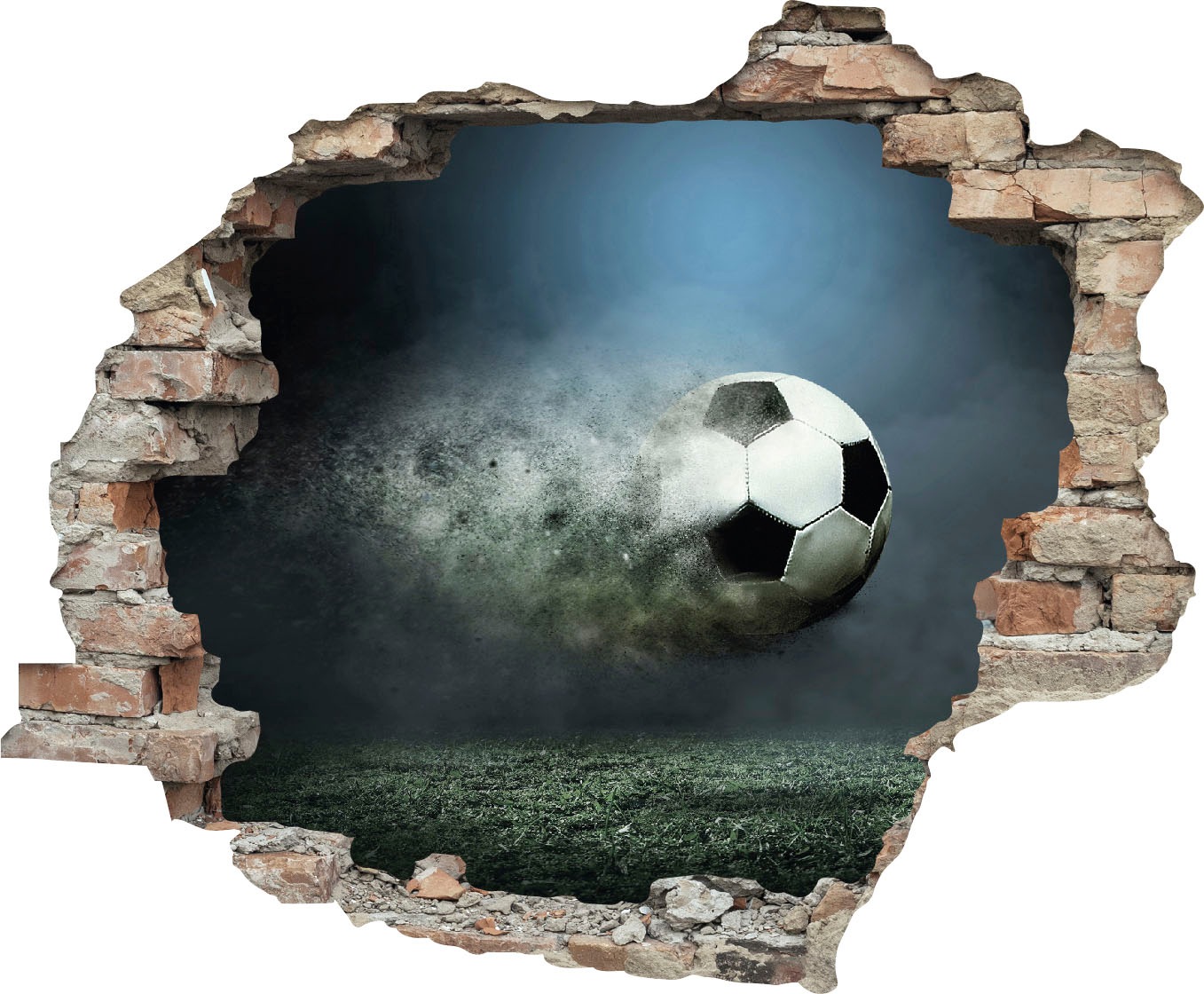 Image of queence Wandtattoo "Fussball" Wandsticker, Wandbild, selbstklebend, 3D, Wanddurchbruch