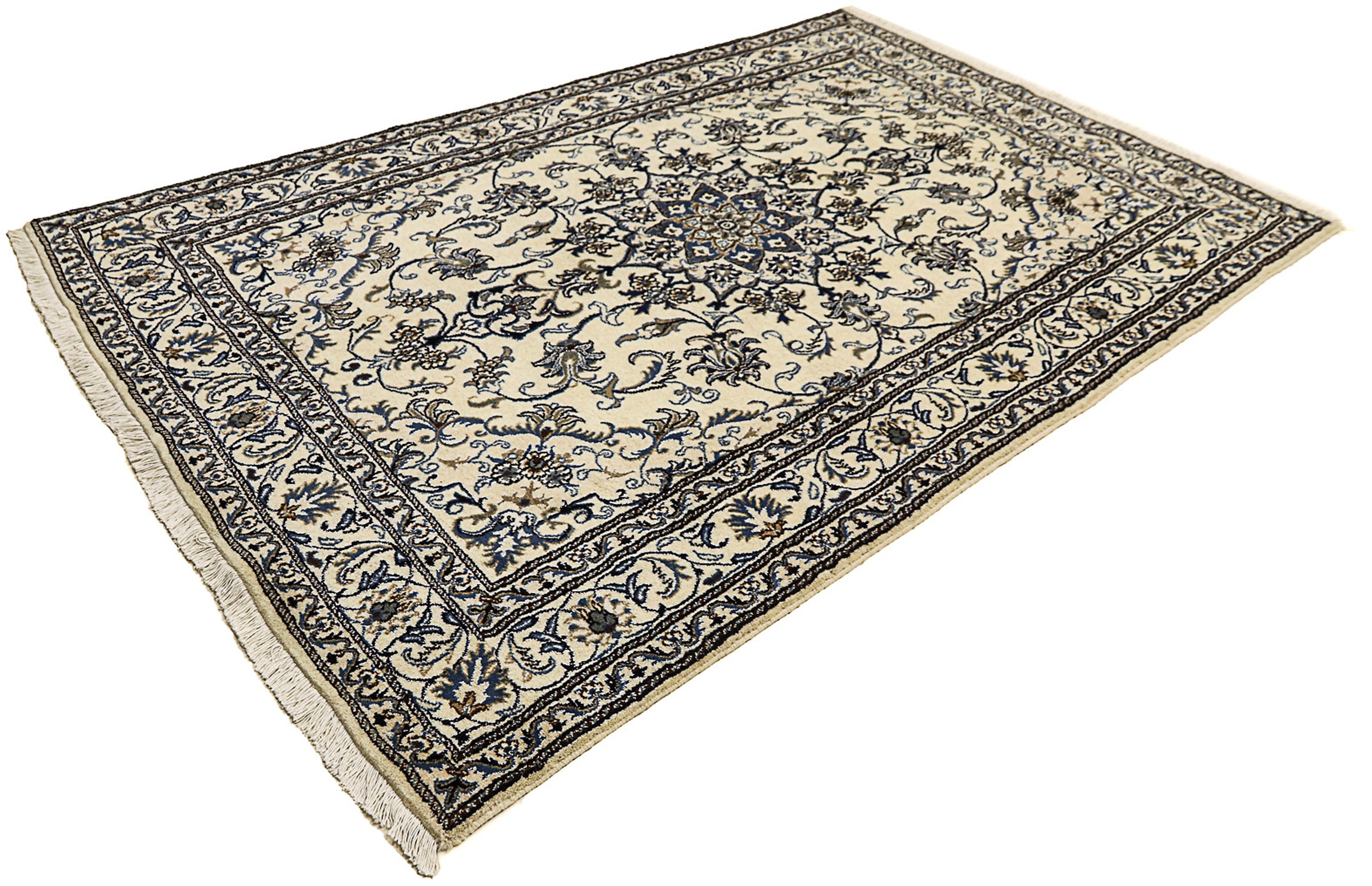 Image of morgenland Orientteppich »Perser - Nain - 238 x 164 cm - beige«, rechteckig, 12 mm Höhe, Wohnzimmer, Handgeknüpft, Einzelstück mit Zertifikat bei Ackermann Versand Schweiz