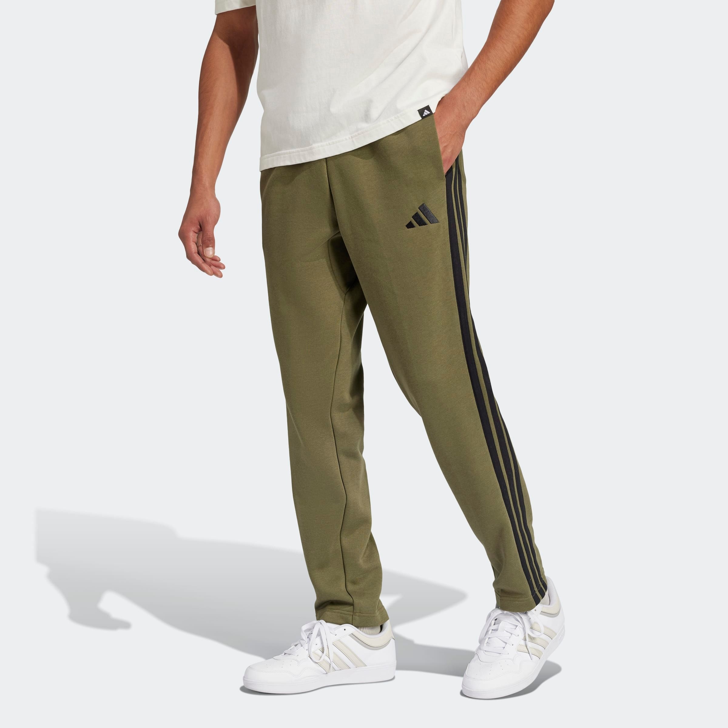 adidas Sportswear Sporthose "ESSENTIALS 3-STREIFEN OPEN HEM" aus Baumwolle, Polyester und Viskose, offener Saum