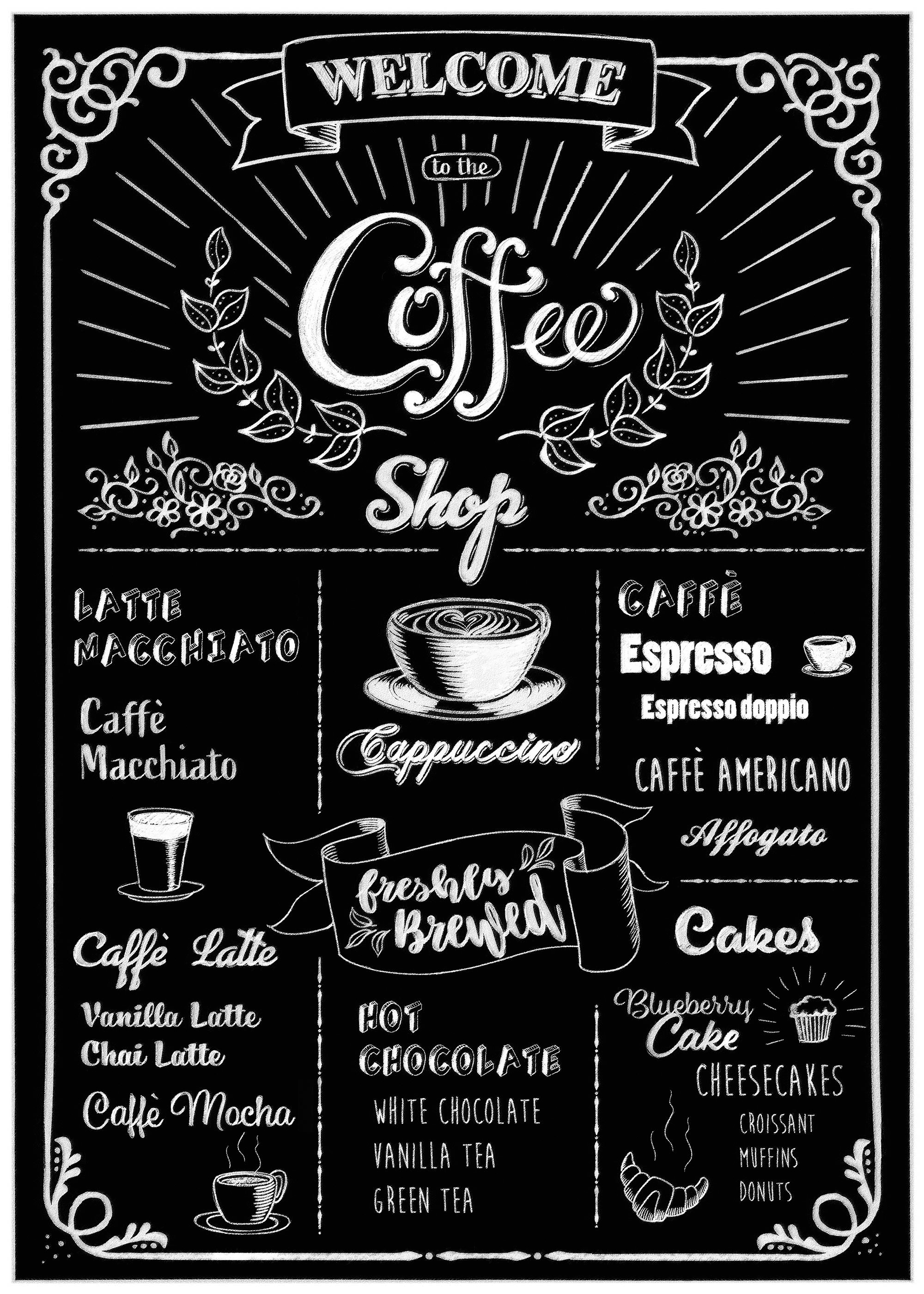 Image of Komar Wandtattoo »Coffeeshop«, (1 St.), selbstklebend, rückstandslos abziehbar bei Ackermann Versand Schweiz