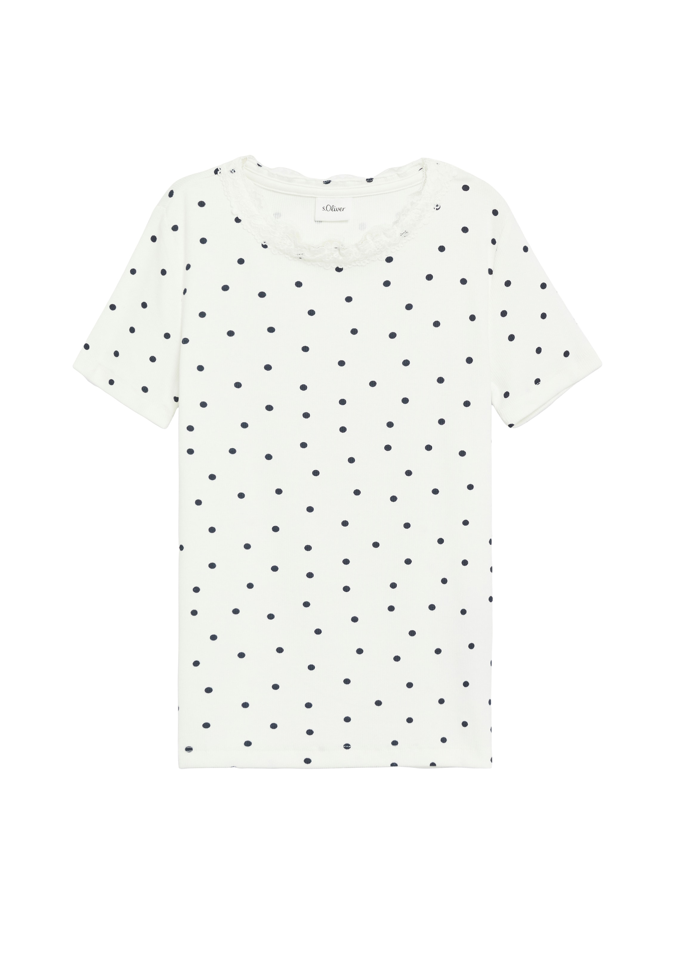 Image of s.Oliver Junior Langarmshirt mit Print und Volant-Ansatz / für Girls