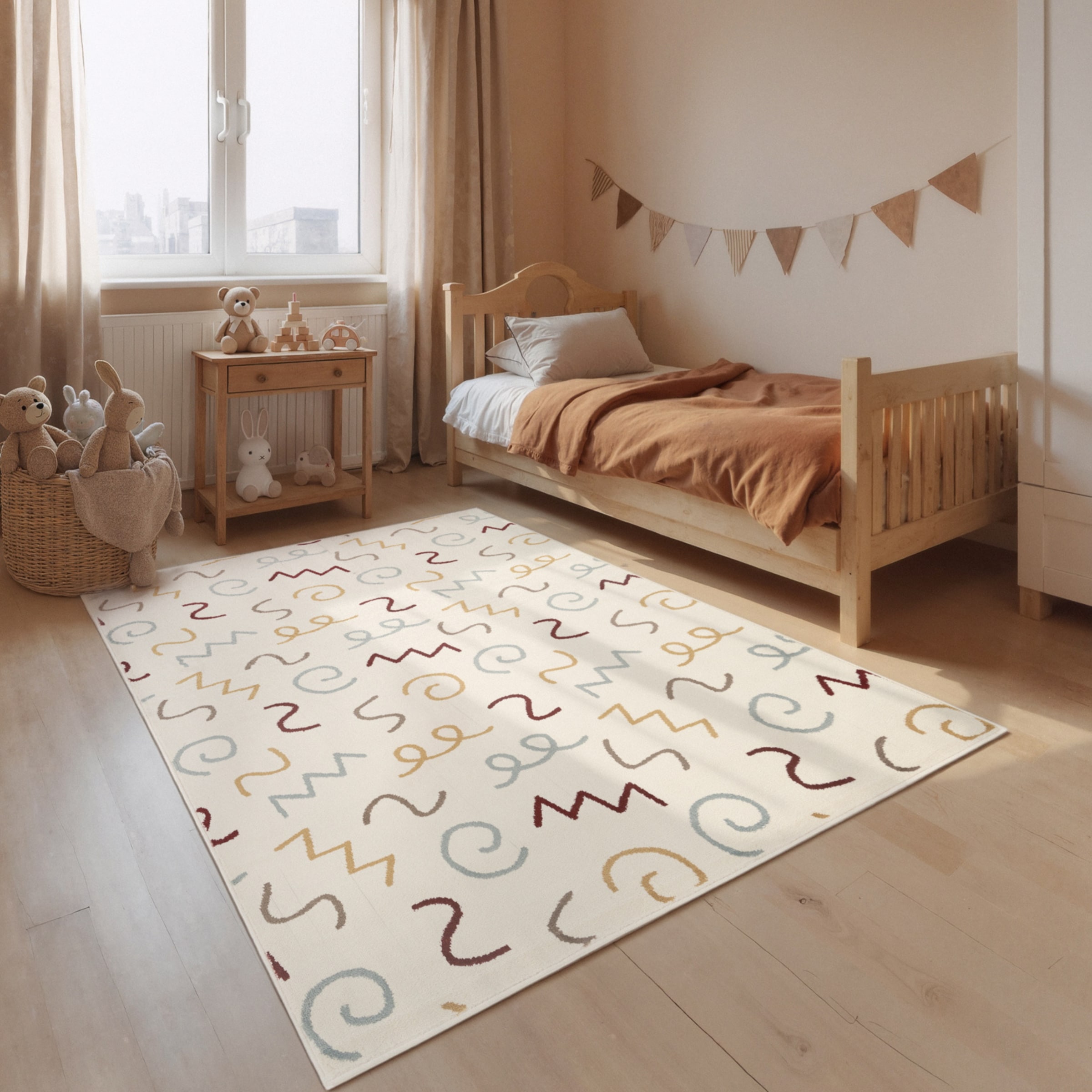 Image of HANSE Home Kinderteppich "Fiete" rechteckig 10 mm Höhe Pflegeleicht, Weich, Kinderzimmer, Spielteppich, Spielunterlage