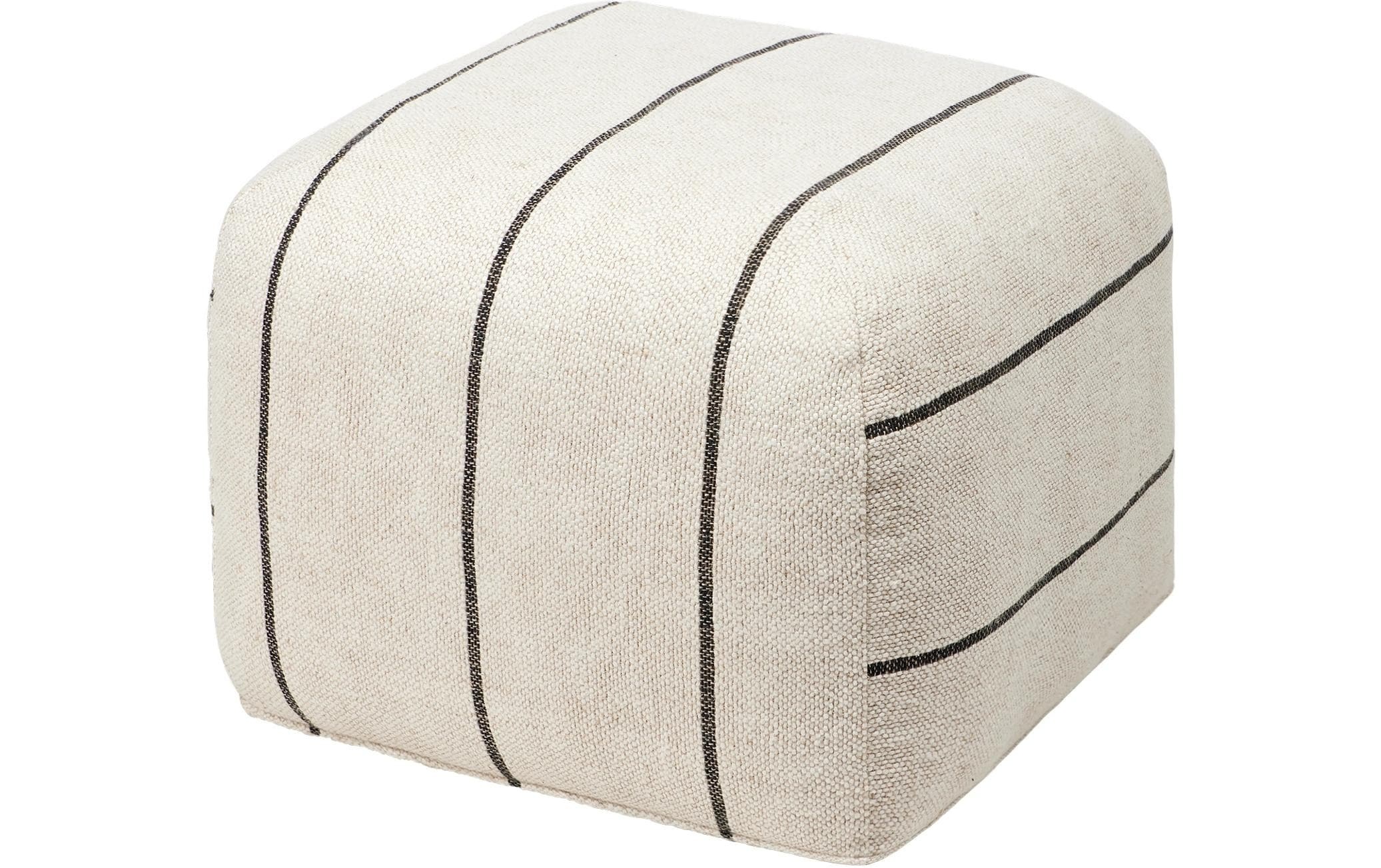 Image of Broste Copenhagen Pouf "Sigrid Baumwolle (CO)/Leinen/Polyester (PES), Beige"