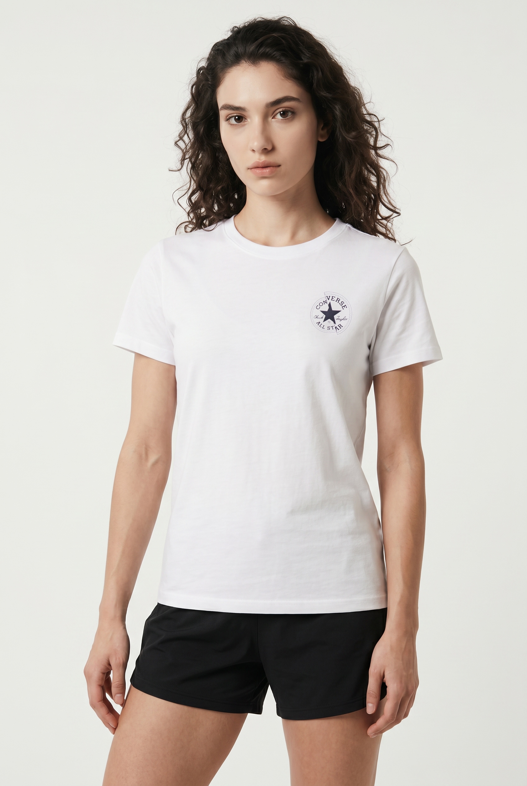 Image of Converse T-Shirt "WOMENS CONVERSE CHUCK TAYLOR T-SHIRT" mit Logodruck, aus Baumwolle