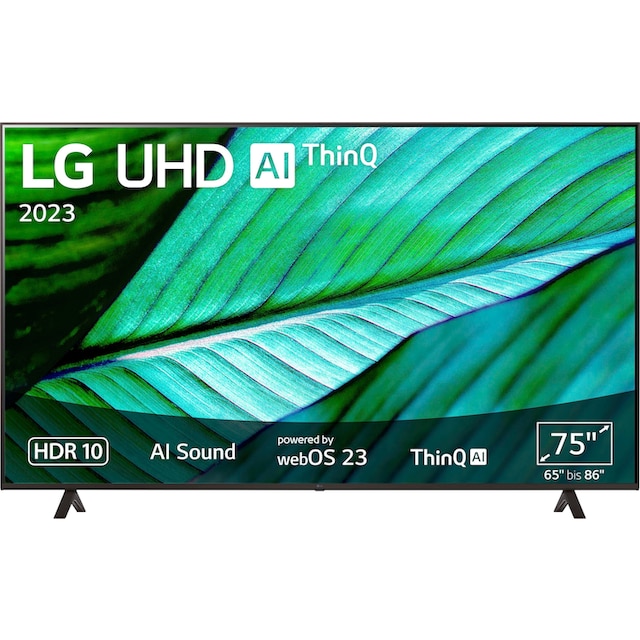 ♕ LG LED-Fernseher »75UR76006LL«, 189 cm/75 Zoll, 4K Ultra HD, Smart-TV, UHD ,α5 Gen6 4K AI-Prozessor,Direct LED,AI Sound,AI Brightness Control  versandkostenfrei auf