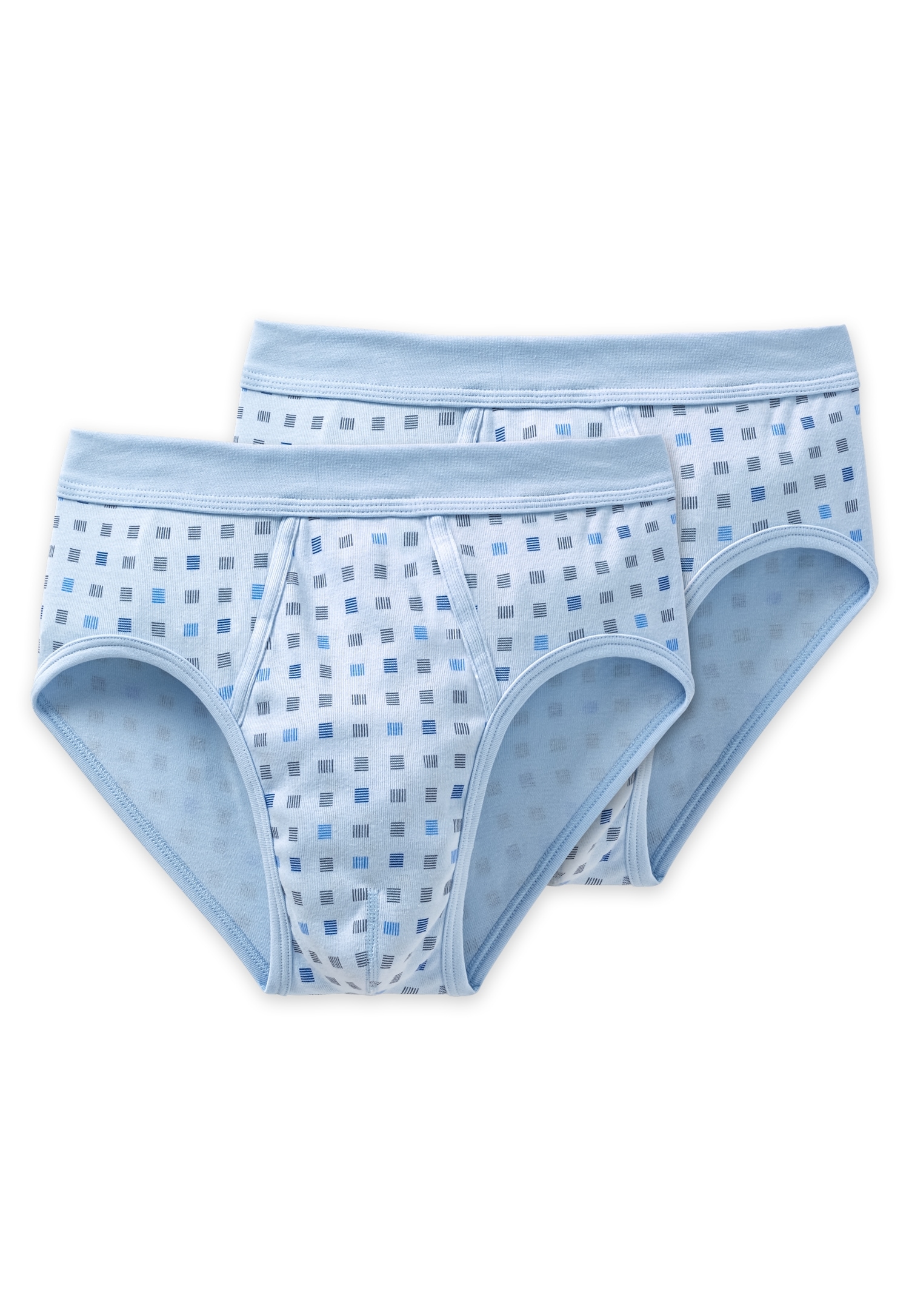 Image of Schiesser Slip "Essentials" 2er Pack, mit Eingriff, Feinripp-Qualität, Softbund, kariert, Baumwolle