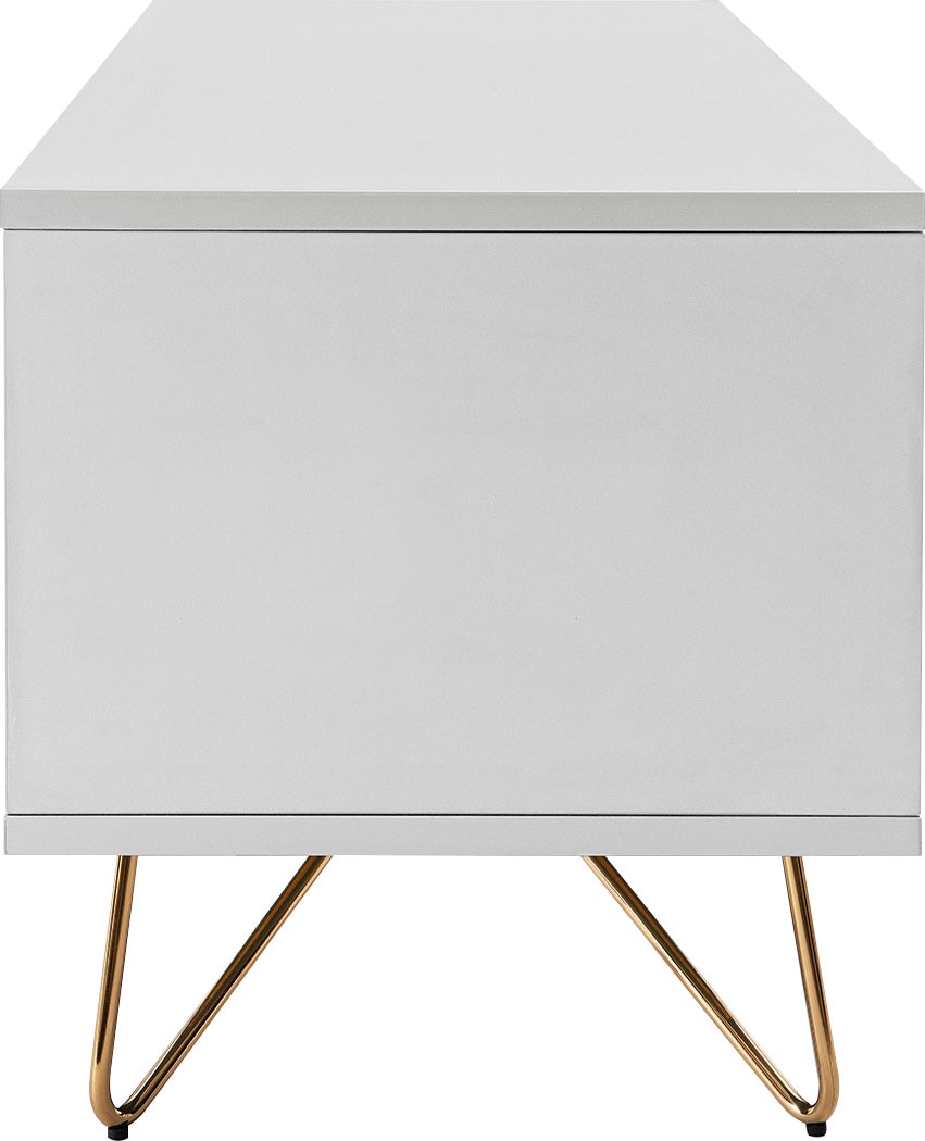 SalesFever Lowboard »Bolton - TV-Kommode in schlichter Eleganz« Kommode mit Klappendämpfe,  Hairpin Beinen