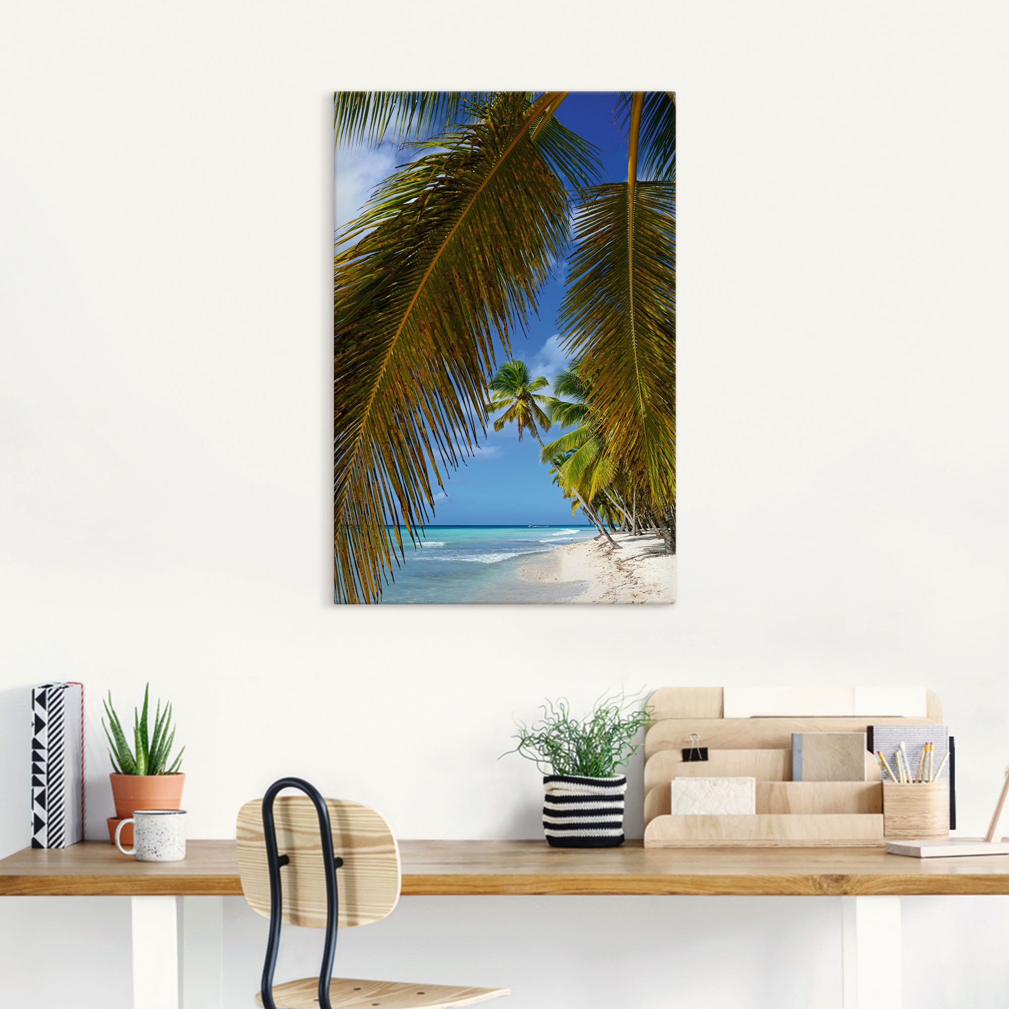Artland Leinwandbild »Palmenstrand, Insel Isla Saona«, Karibikbilder, (1 St.), auf Keilrahmen gespannt