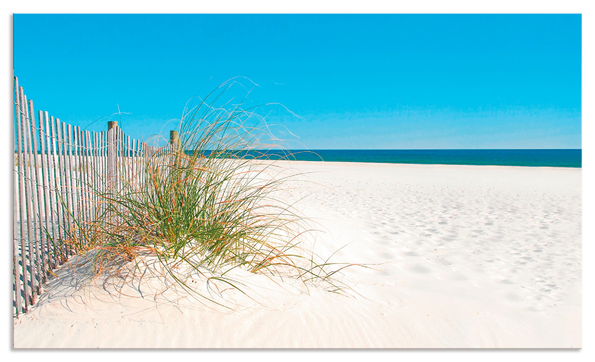 Image of Artland Küchenrückwand »Schöne Sanddüne mit Gräsern und Zaun«, (1 tlg.), selbstklebend in vielen Grössen - Spritzschutz Küche hinter Herd u. Spüle als Wandschutz vor Fett, Wasser u. Schmutz - Rückwand, Wandverkleidung aus Alu bei Ackermann Versand Schweiz