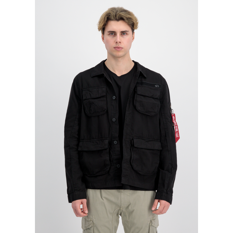 Alpha Industries , Hemdjacke »Ripstop Cargo Overshirt« , schwarz , L , 4 aufgesetzte Aussentaschen mit Knöpfen