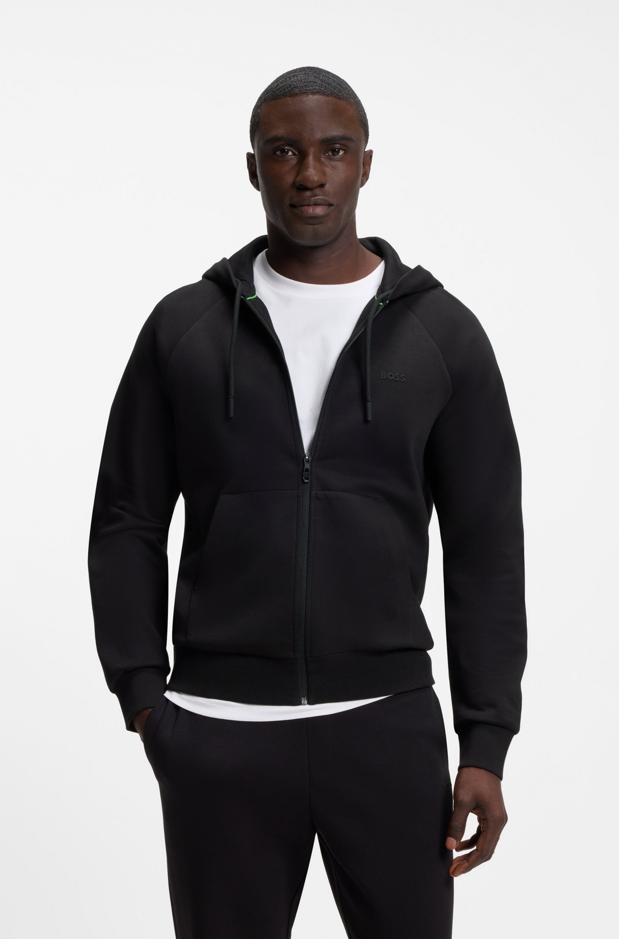 BOSS GREEN Sweat à capuche »Saggy« Regular Fit, poche kangourou, mélange de coton