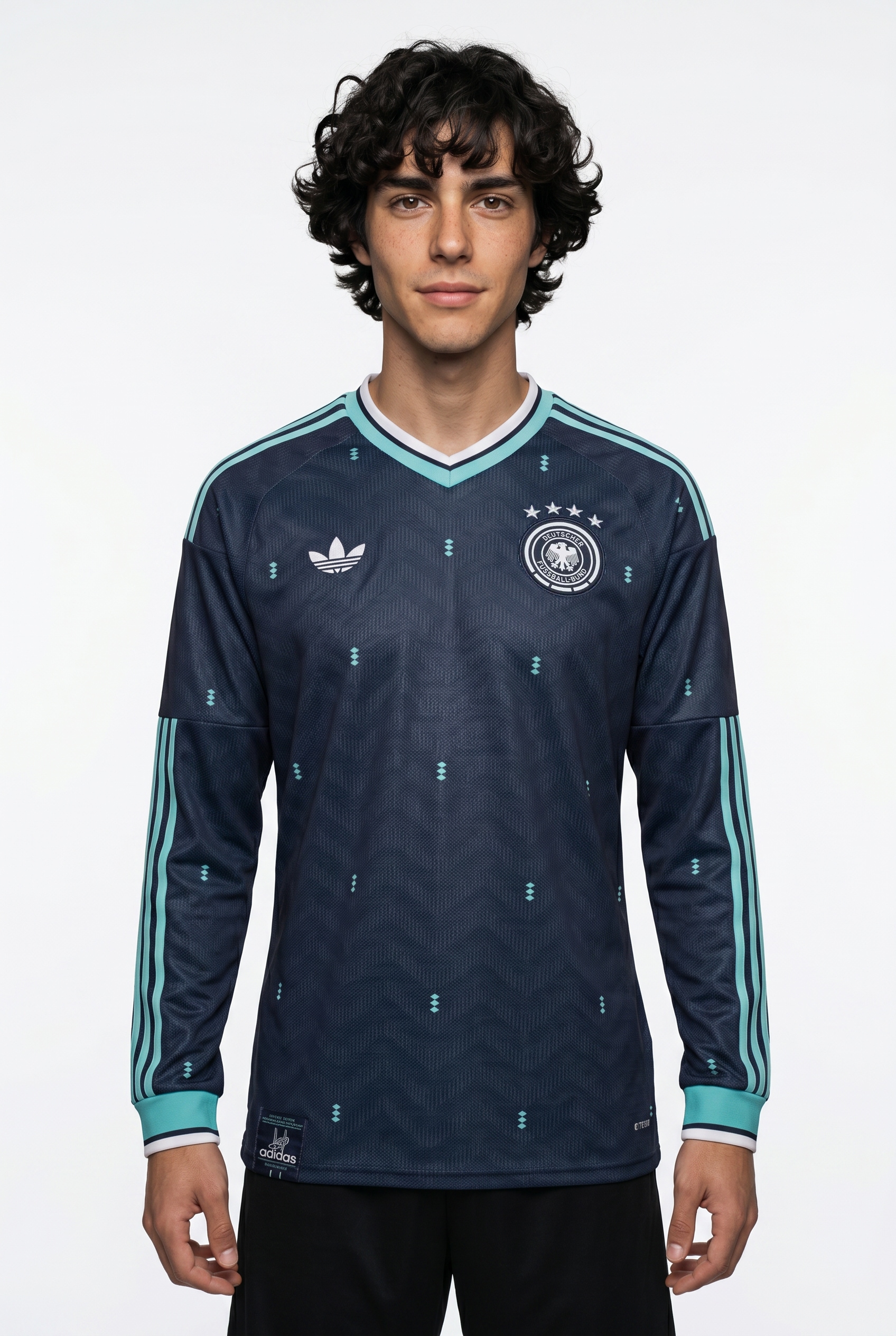 Image of adidas Performance Fussballtrikot "DFB A JSY L" mit V-Ausschnitt, mit Climacool Technologie, schmal geschnitten
