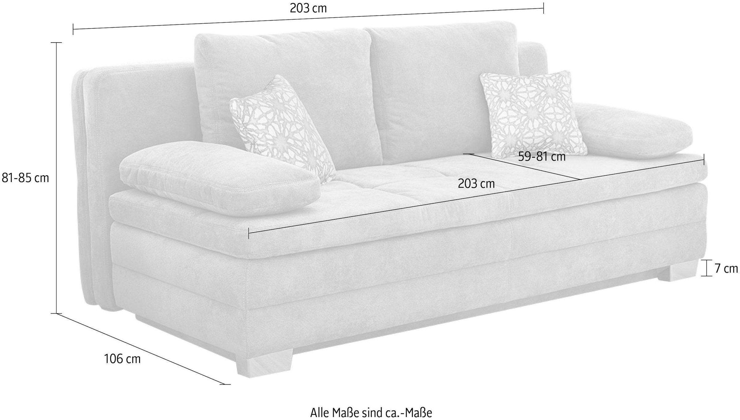 Jockenhöfer Gruppe Schlafsofa »Lincoln« mit Bettfunktion und Bettkasten, als Dauerschläfer geeignet