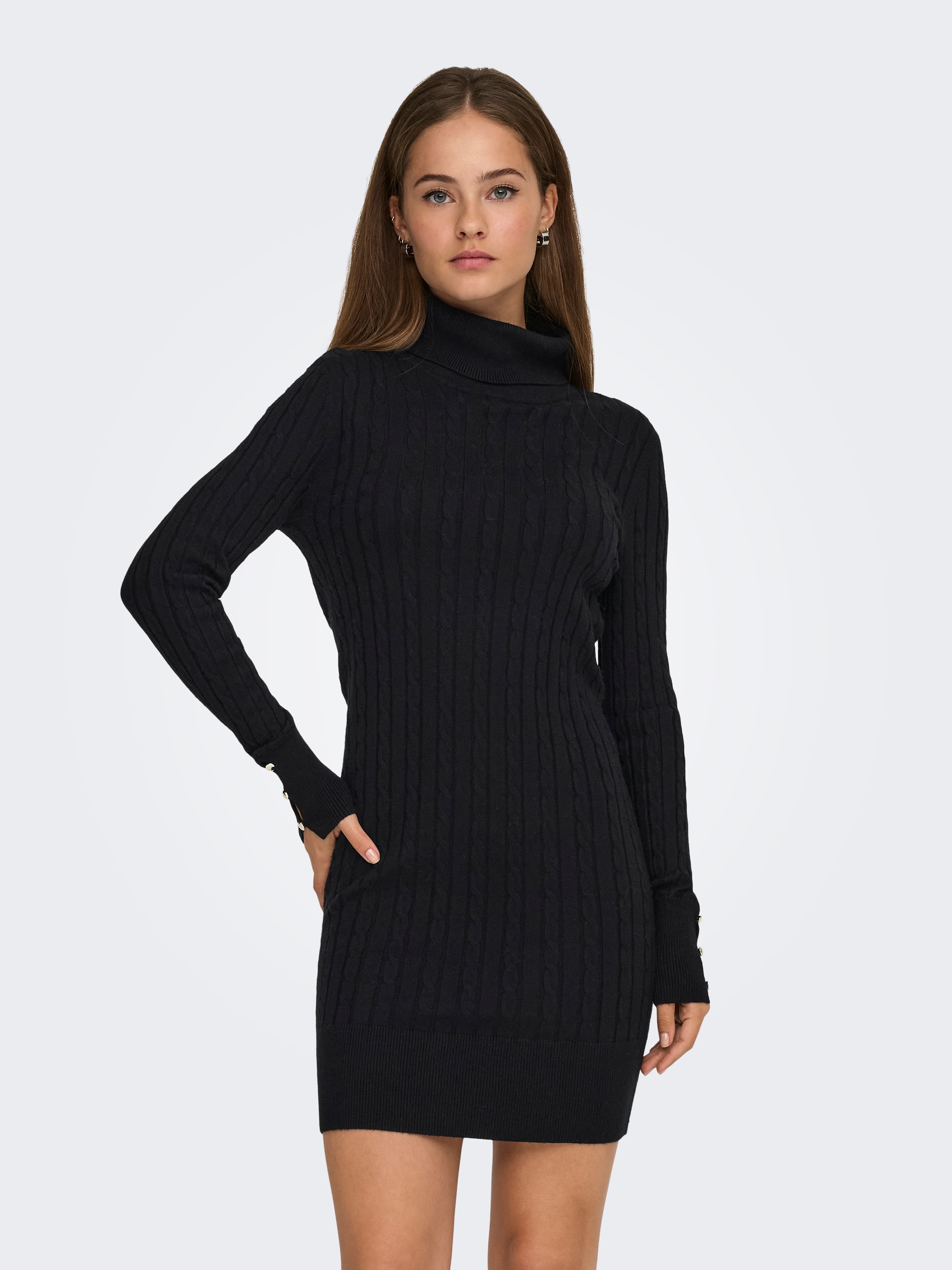 Image of ONLY Strickkleid "ONLLOUIS LS ROLLNECK CABLE DRESS AT KNT"