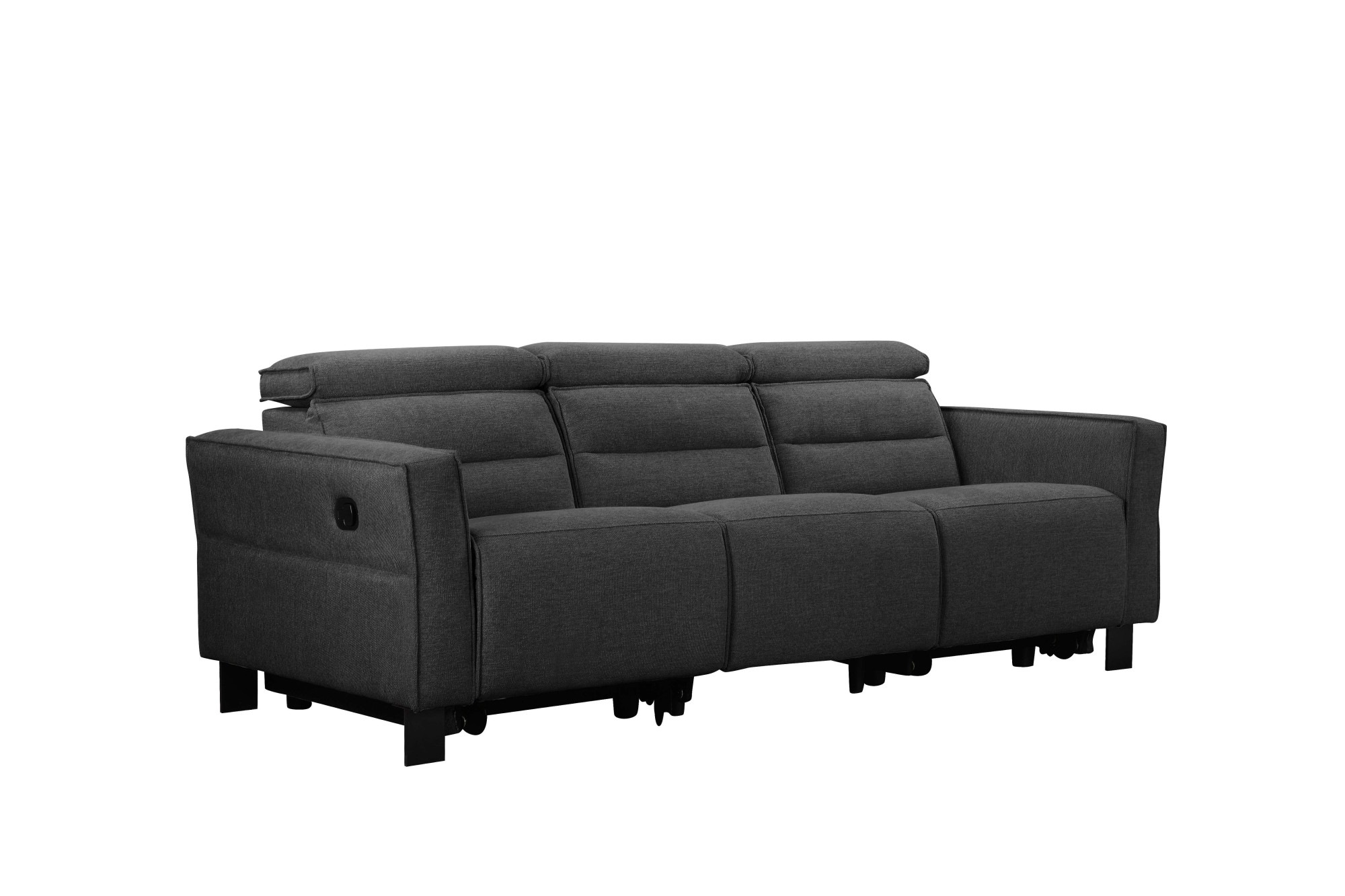 GOODproduct 3-places »Carpari, 224cm, manuelle od. elektrische Relaxfunktion in 2 Sitzen« avec USB-A/C, réglage de la tête de lit, cuir véritable, similicuir, tissu tissé