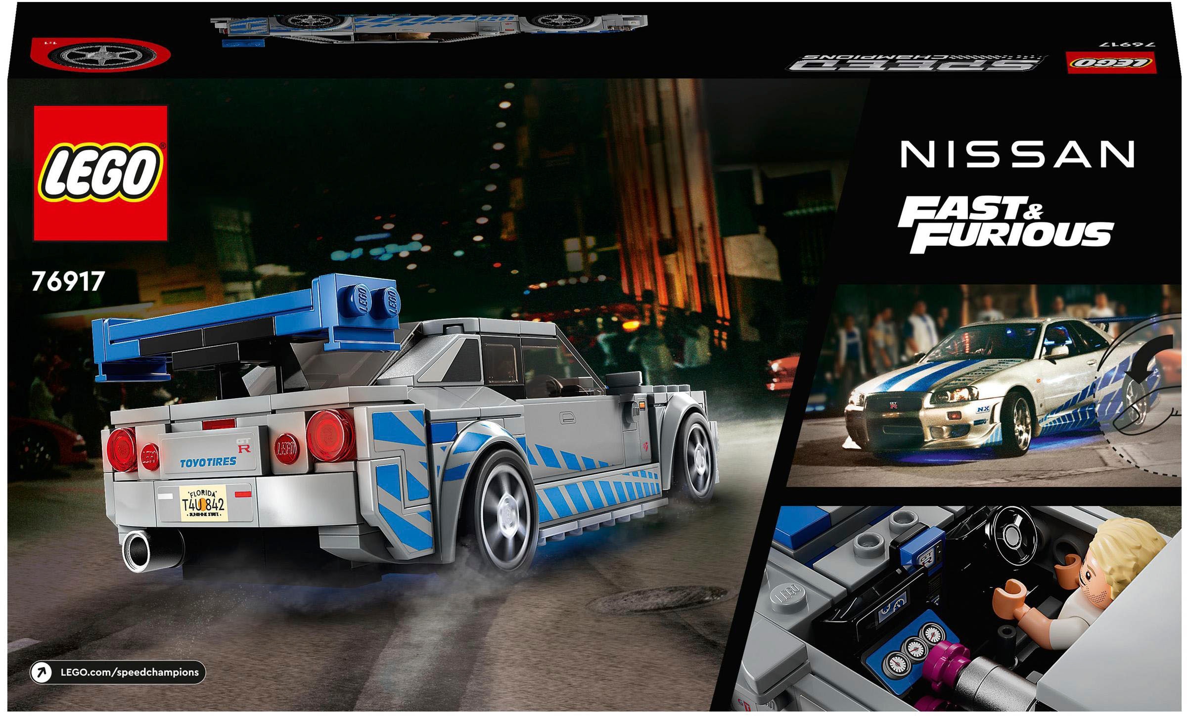 LEGO® Konstruktionsspielsteine »2 Fast 2 Furious – Nissan Skyline GT-R (R34) (76917)«, (319 St.), LEGO® Speed Champions