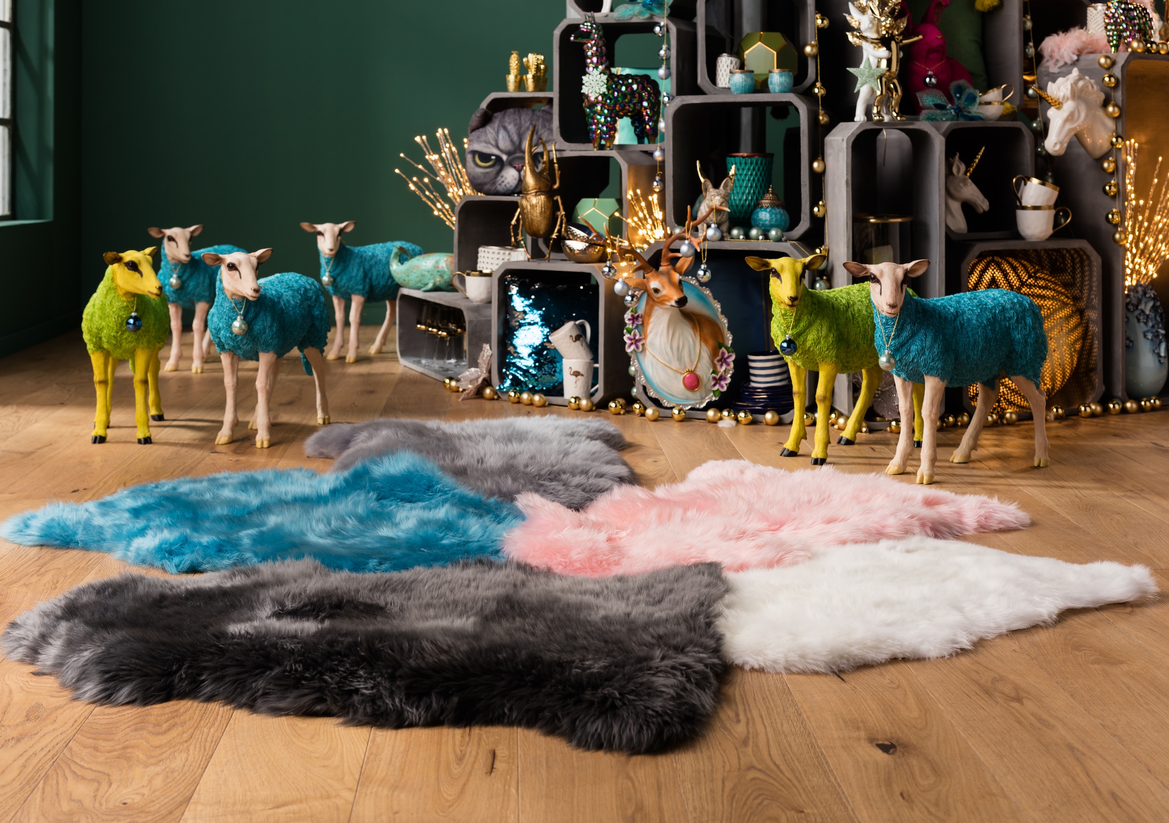 Kare Design Figurine de décoration »Sheep Colore Green«