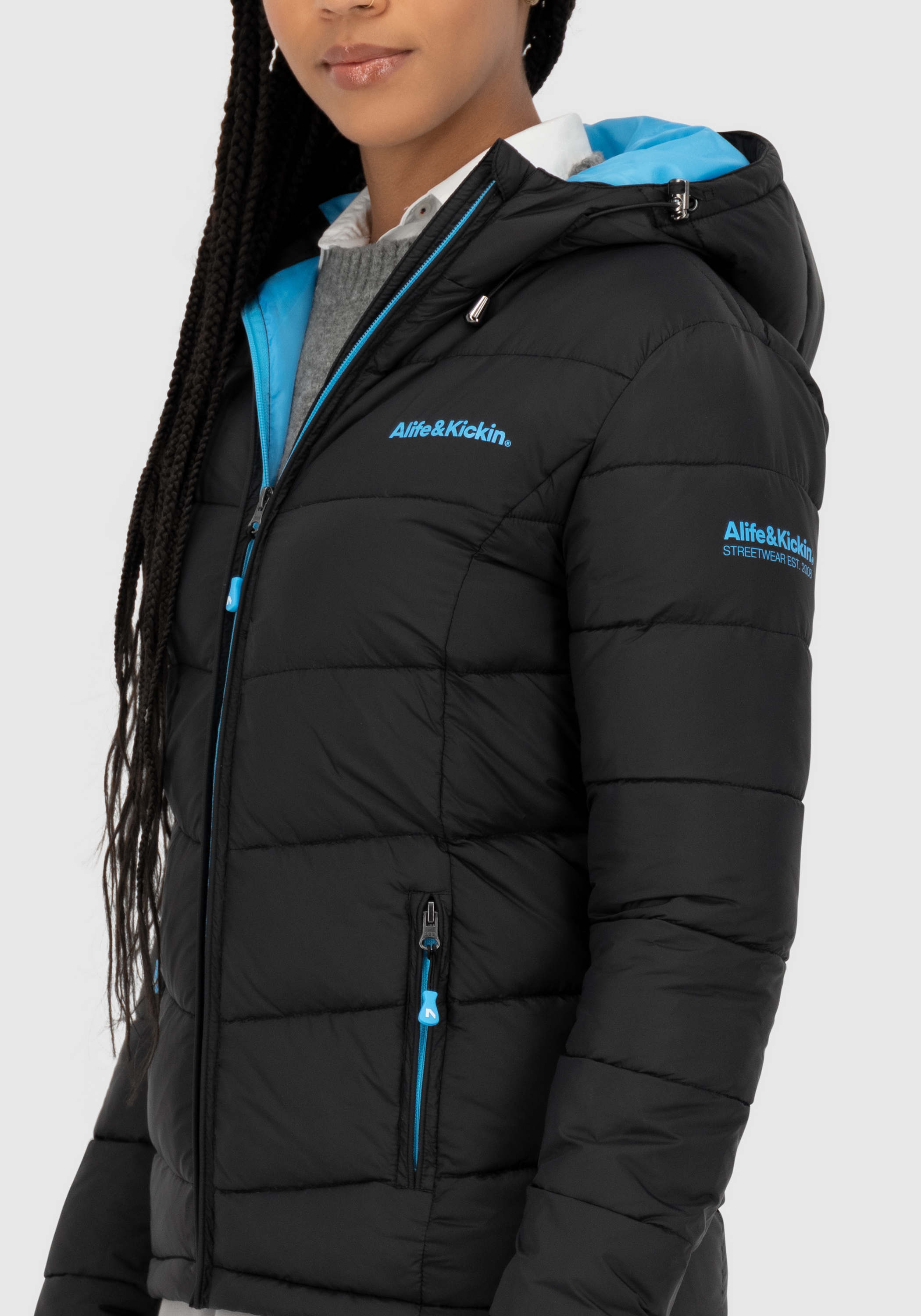 Alife & Kickin Veste matelassée »AndriaAK« avec capuche veste de mi-saison légère, cintrée, avec large matelassage et capuche