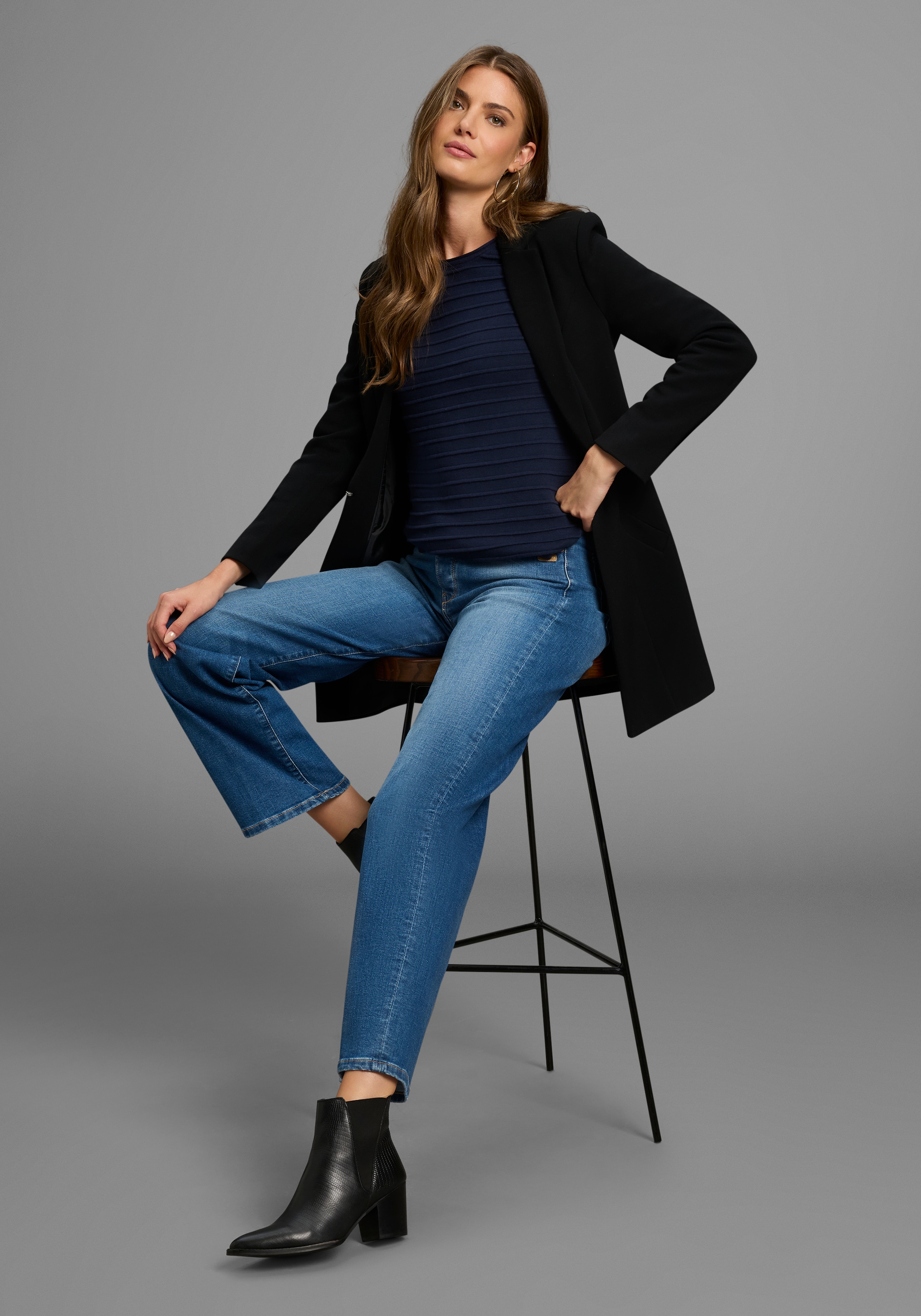 Laura Scott Rundhalspullover, mit Strukturstrick - NEUE KOLLEKTION