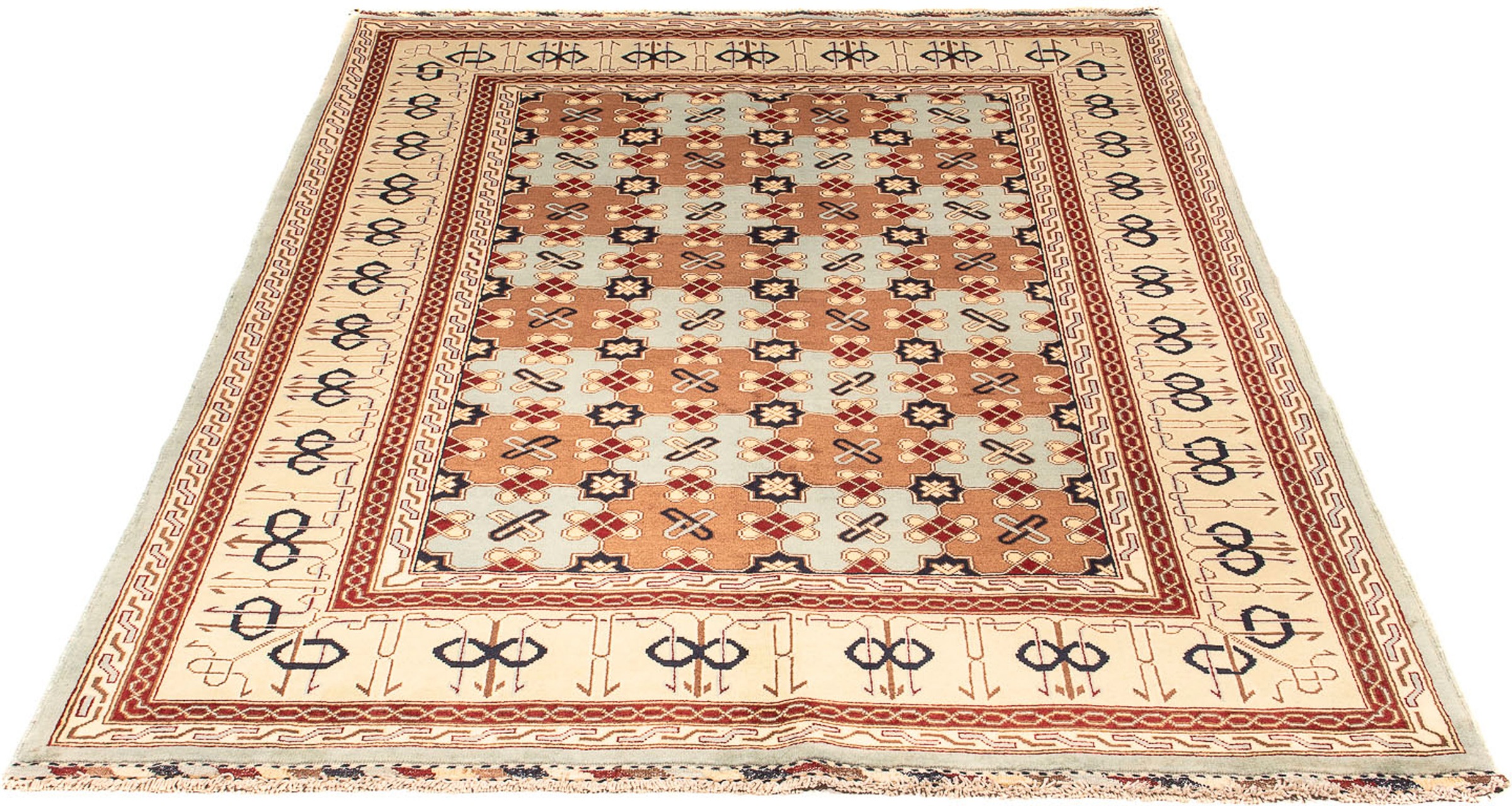 Image of morgenland Orientteppich »Afghan - 205 x 151 cm - beige«, rechteckig, 7 mm Höhe, Wohnzimmer, Handgeknüpft, Einzelstück mit Zertifikat bei Ackermann Versand Schweiz