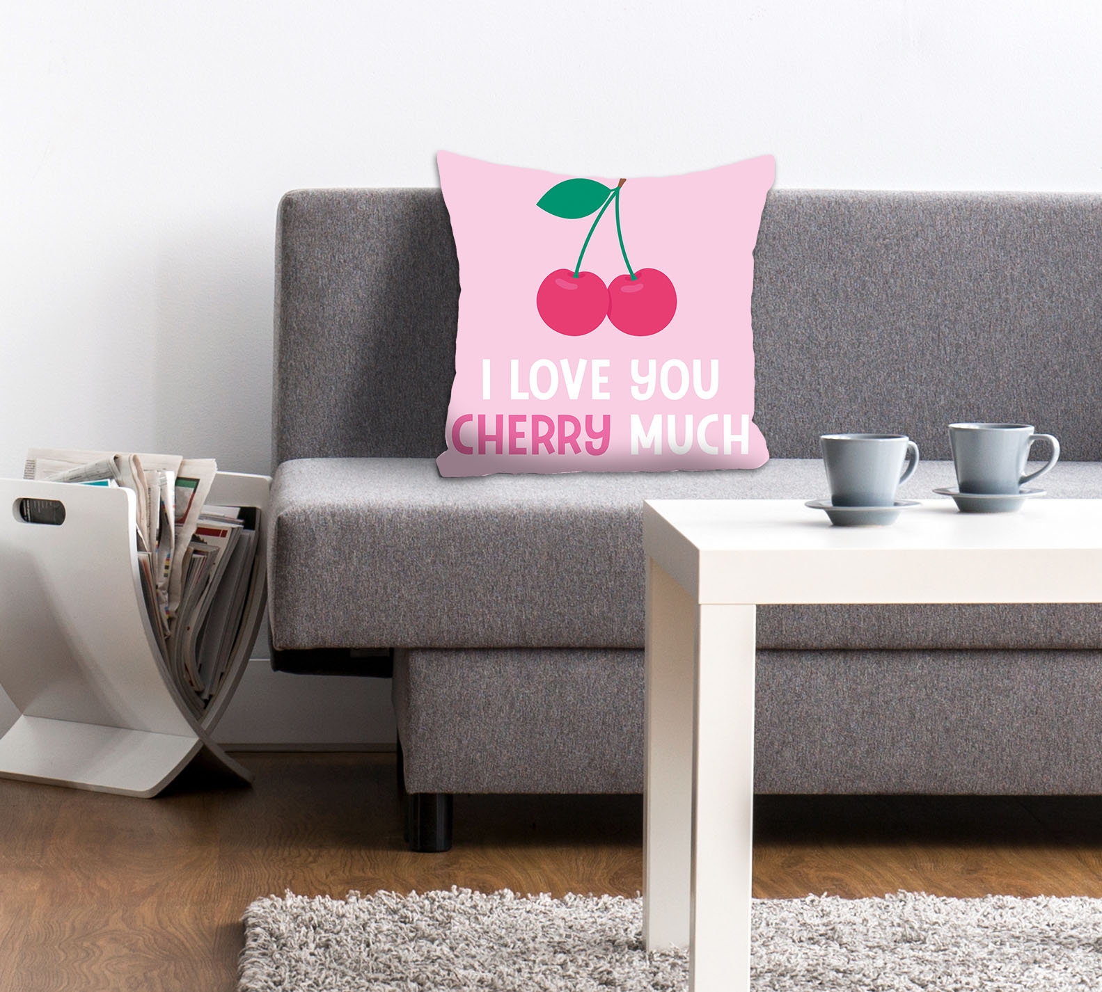 Image of queence Dekokissen "I LOVE YOU CHERRY MUCH" Kissenhülle ohne Füllung, 1 Stück