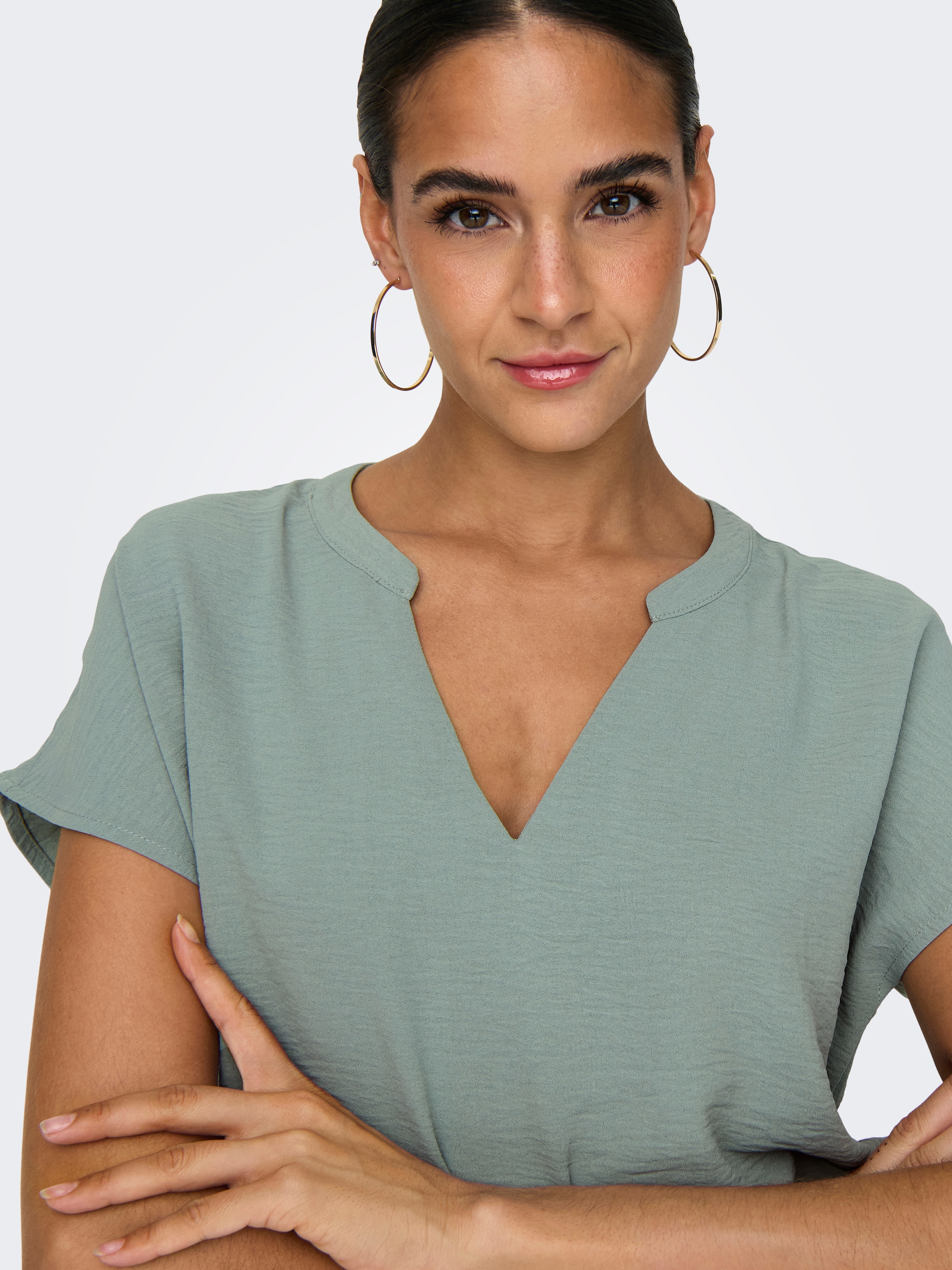 JDY Chemisier à chemise »JDYLION S/S TOP WVN NOOS«