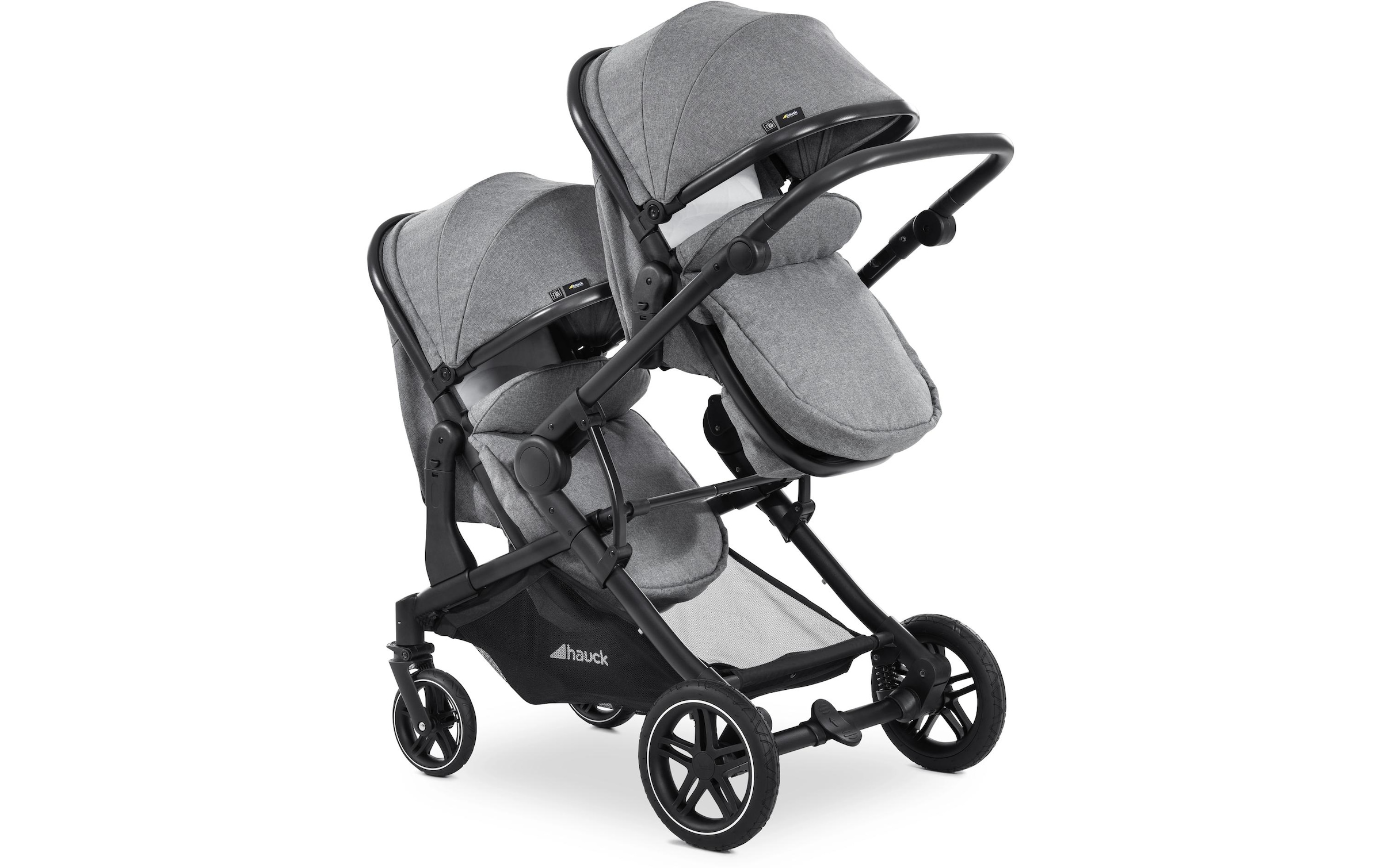 Hauck Geschwisterwagen »Atlantic Twin Melange Grey«, 36 kg