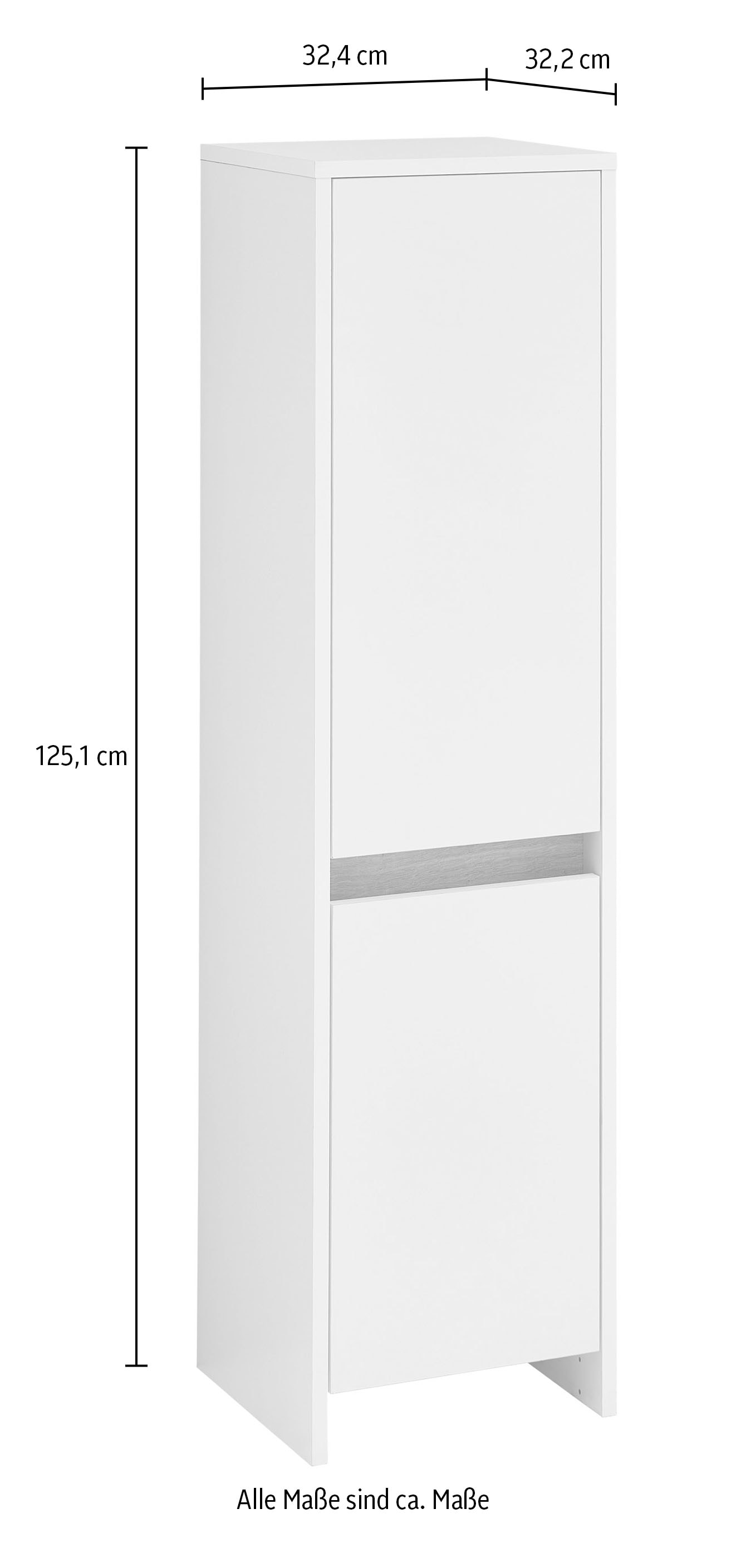 Saphir Armoire intermédiaire »Quickset 100, Badschrank 32,4 cm breit, 2 Türen« 2 étagères amovibles, armoire moyenne pour salle de bains, avec joint accentué