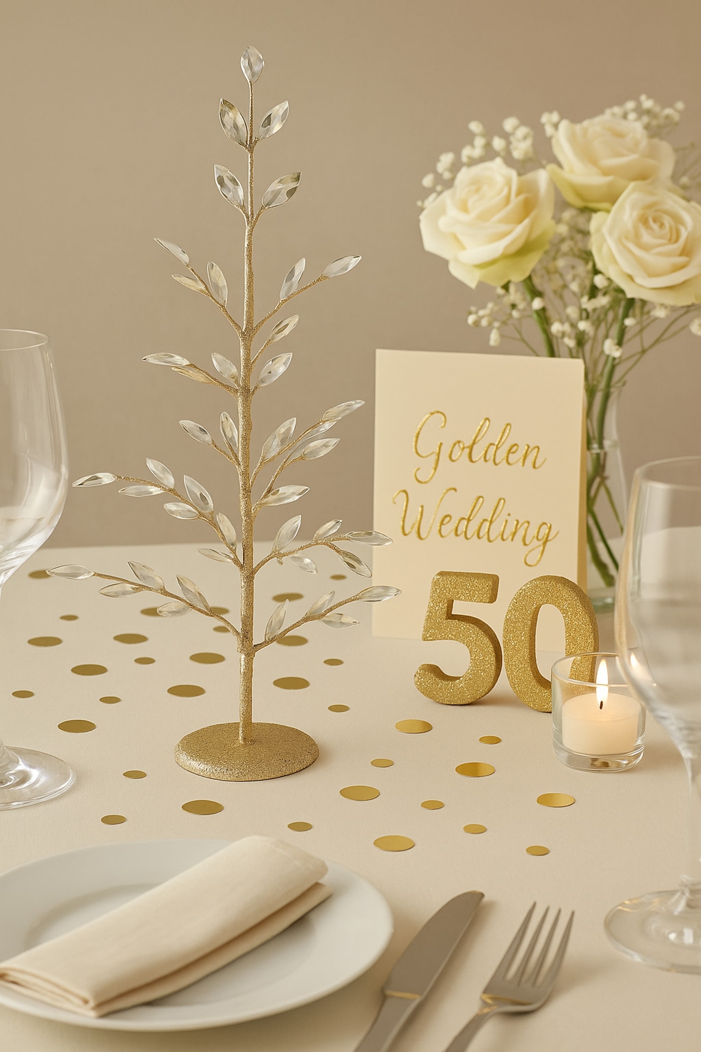 I.GE.A. Kunstbaum »Dekobaum mit Acryl-Steinchen« und Glimmer Weihnachtsbaum Christbaum Weihnachtsdeko