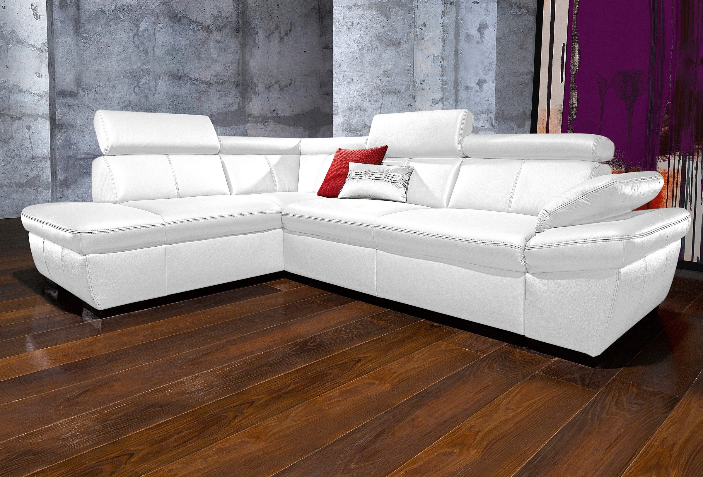 Image of exxpo - sofa fashion Ecksofa "Salerno, Funktionssofa, hoher Sitzkomfort, Breite 268cm, L-Form" inkl. Kopf- und Armteilverstellung, wahlweise mit Bettfunktion