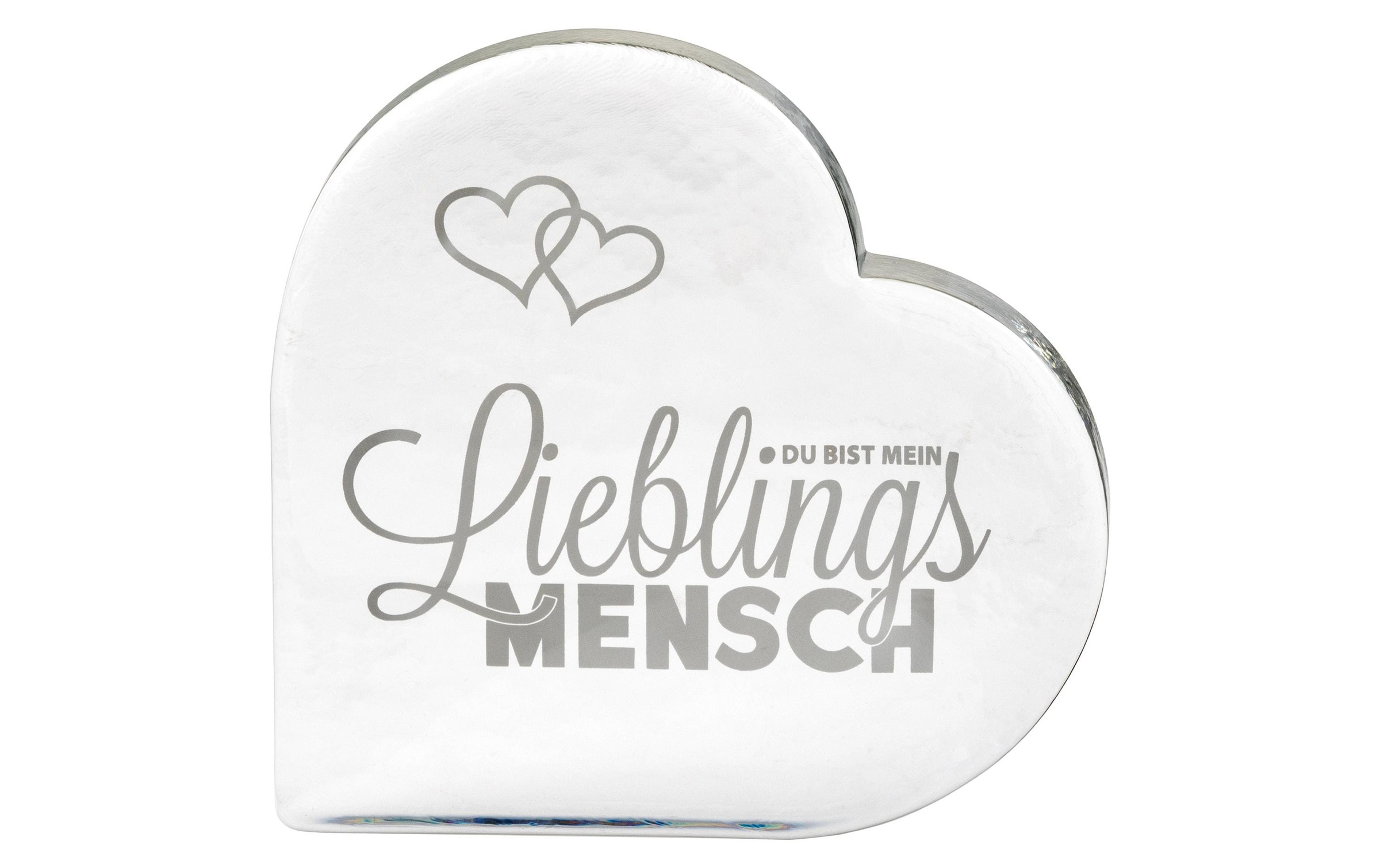 Image of Glasi Hergiswil Dekofigur "Herz Lieblingsmensch 146 x 146 mm"
