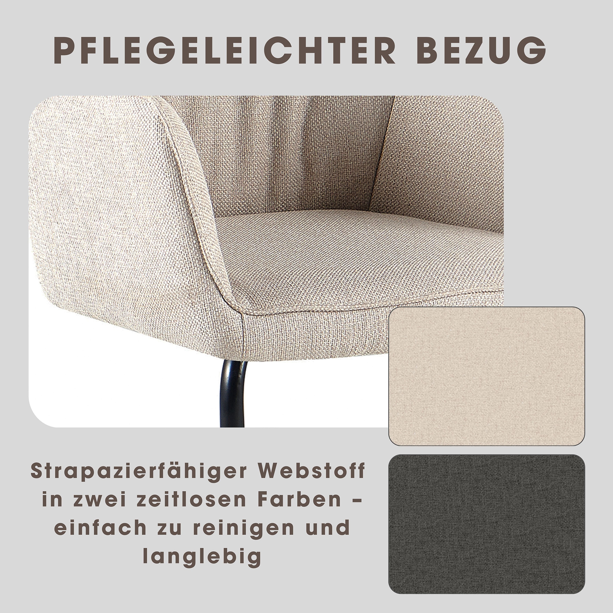 GOODproduct Chaise cantilever »Elba« (Set) 2 cuisgemütlicher Stuhl / Sessel, 180 Grad drehbar, Auto Return, Webstoff