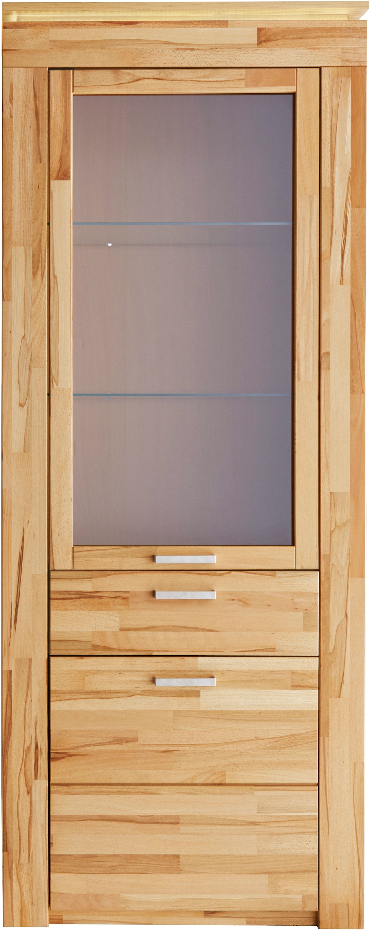 VOGL Möbelfabrik Vitrine, Höhe 209 cm, mit viel Stauraum, teilmassiv