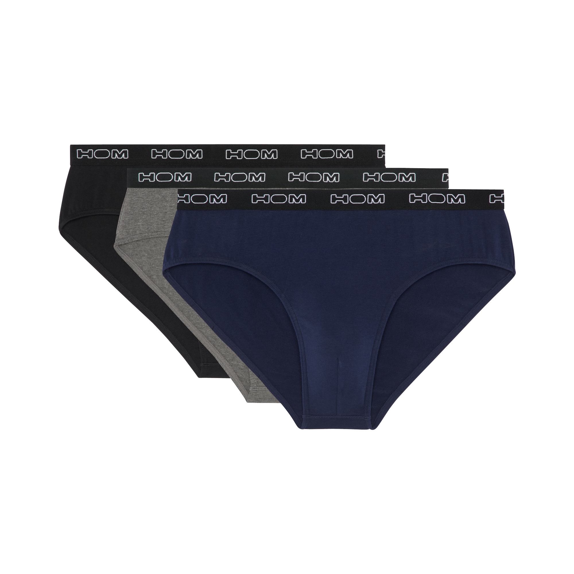 Image of Hom Slip "Boxerlines 2" 3er Pack, bequem, weich, eng, elastisch, basic, Logobund, Baumwollmix