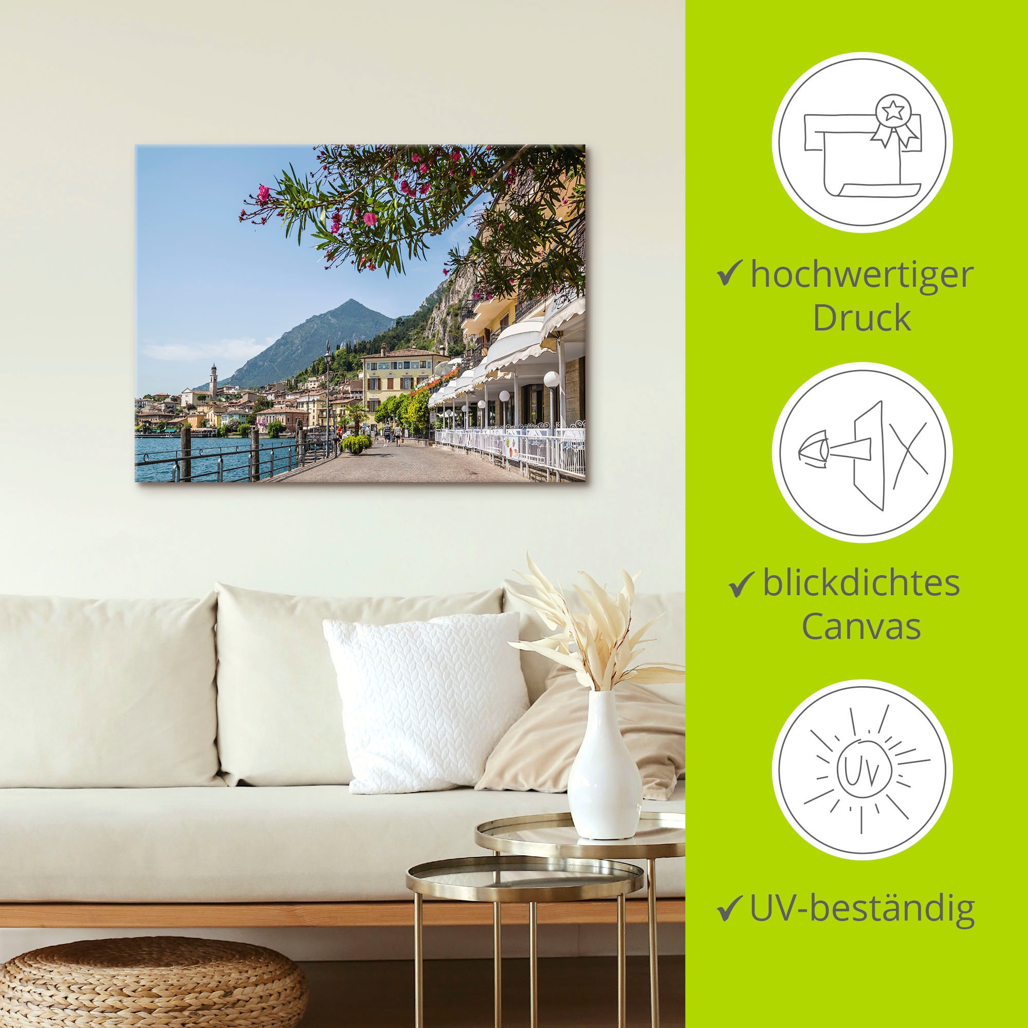 Artland Wandbild »Gardasee Limone sul Garda I«, Europa, (1 St.), als Leinwandbild, Poster in verschied. Grössen
