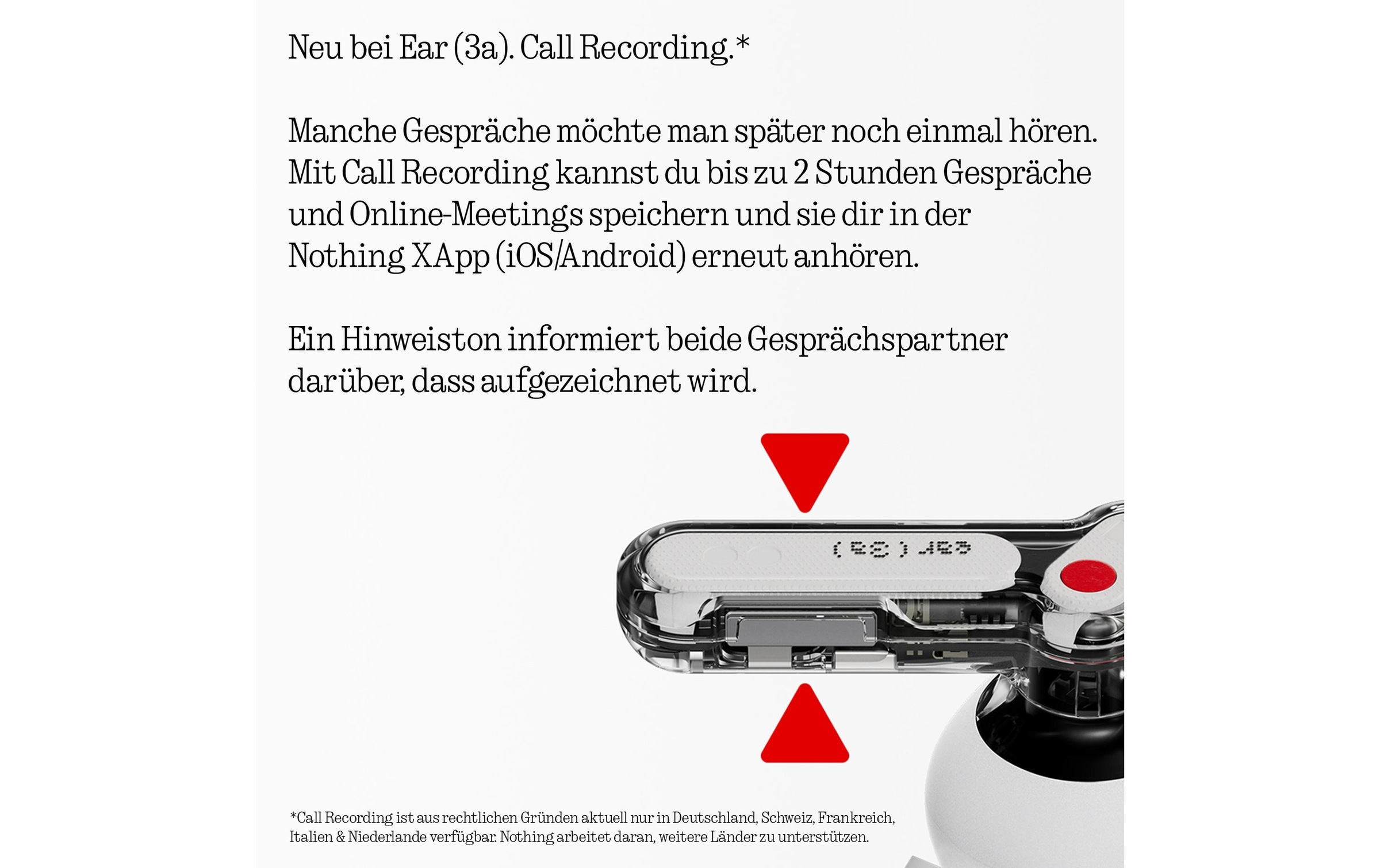   Écouteurs intra-auriculaires sans fil »Ear (3a)« Active Noise Cancelling (ANC)