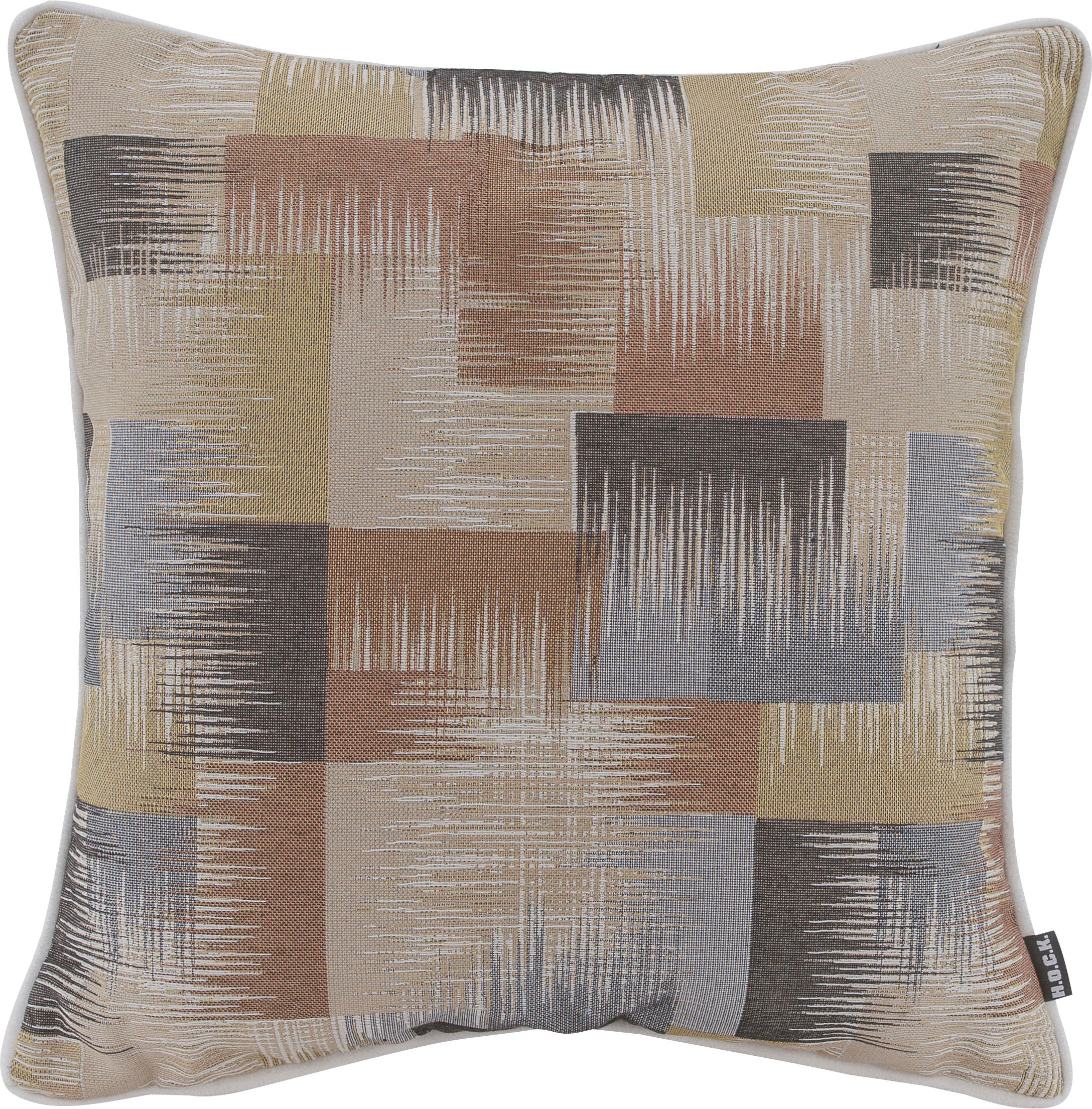 H.O.C.K. Dekokissen »Monti« mit weissem Keder, Kissenhülle mit Füllung, 1 Stück