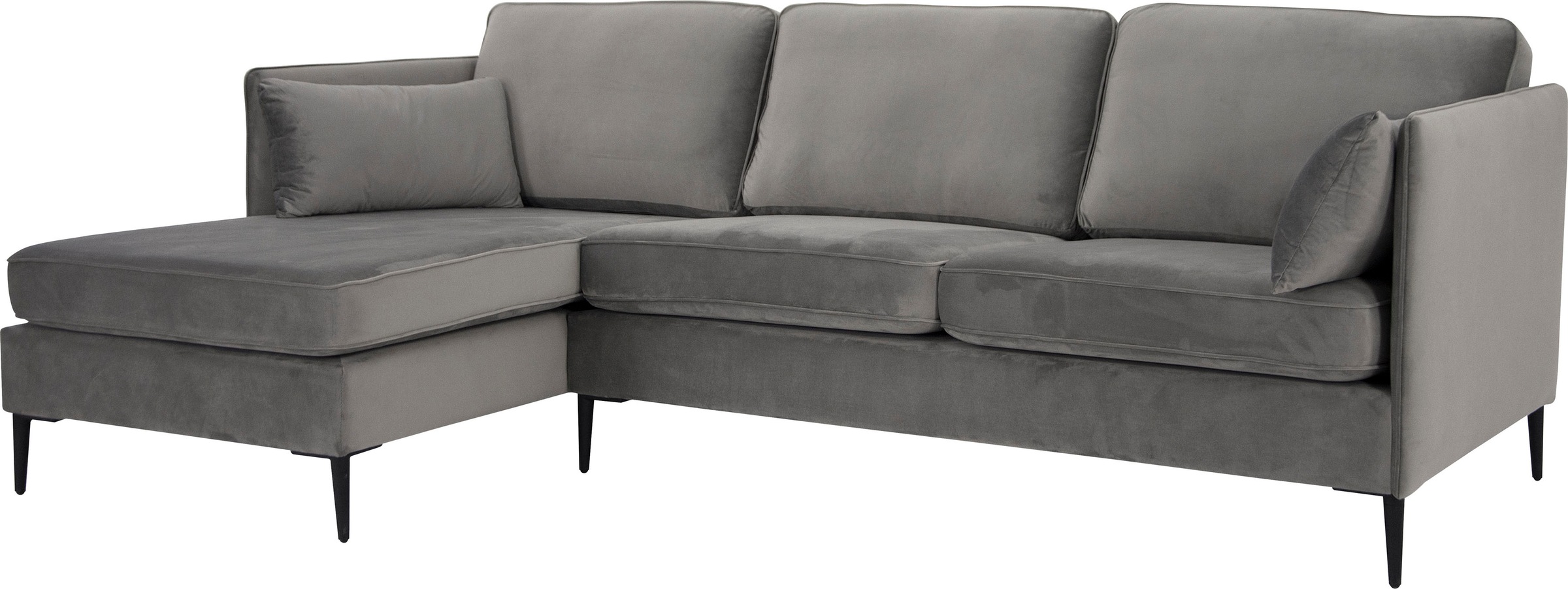 Leonique Ecksofa »Light L-Form«, inklusive loser Zierkissen, mit schmalen Armlehnen und Teleskopfüssen