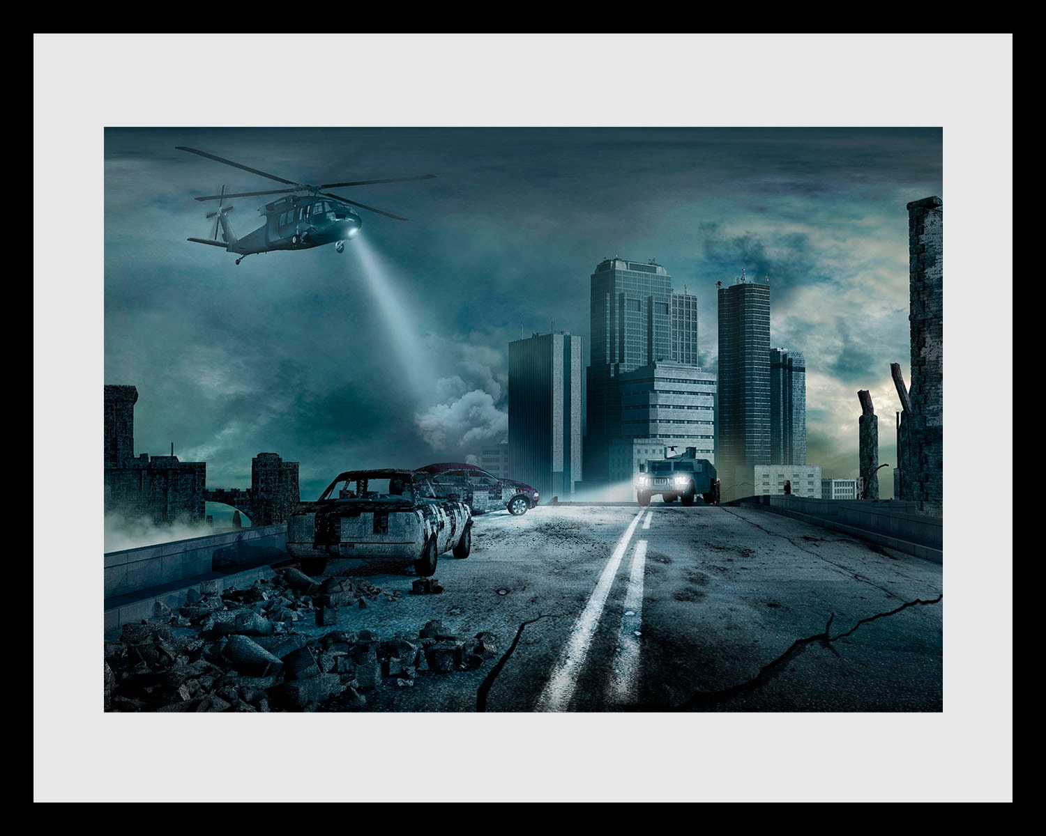 queence Image »SEARCHING« 1 cuis tlg. HD Premium Poster-Druck inkl. Holzrahmen