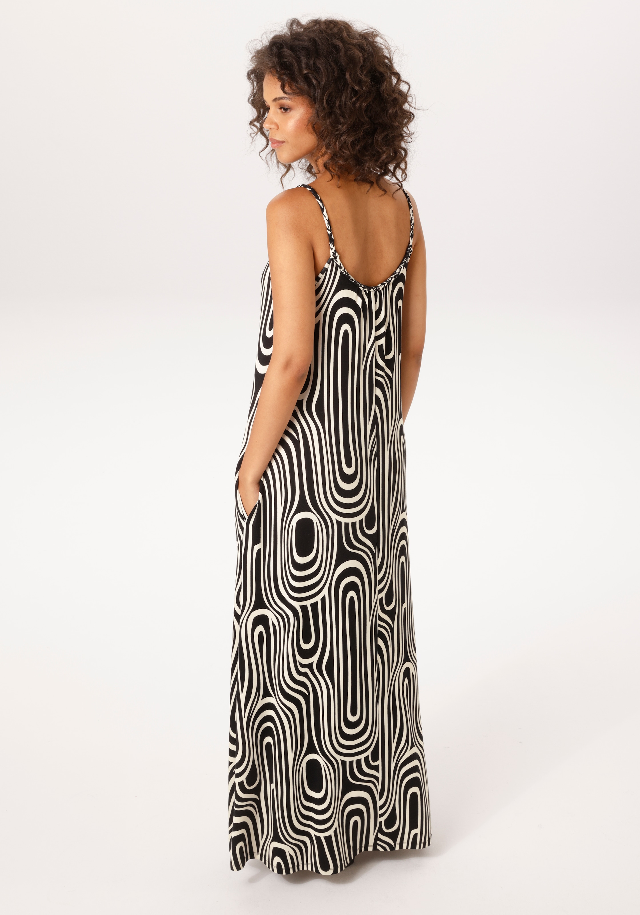 Aniston CASUAL Robe d'été Poches pour les mains mit geflochtenen Spagetti-Trägern - NEUE KOLLEKTION