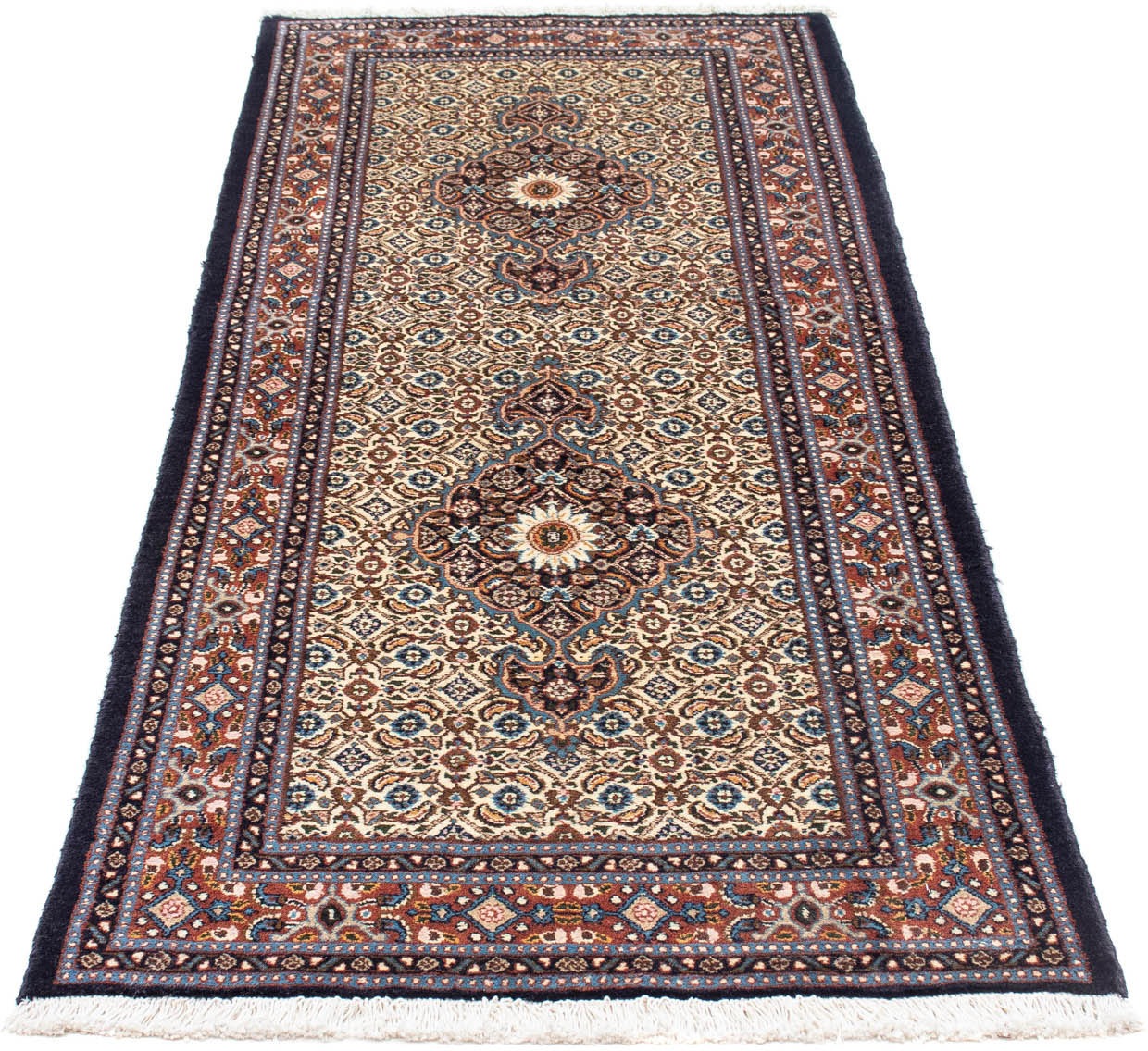 Image of morgenland Hochflor-Läufer »Moud Medaillon Beige 292 x 78 cm«, rechteckig, 1 mm Höhe, Unikat mit Zertifikat bei Ackermann Versand Schweiz