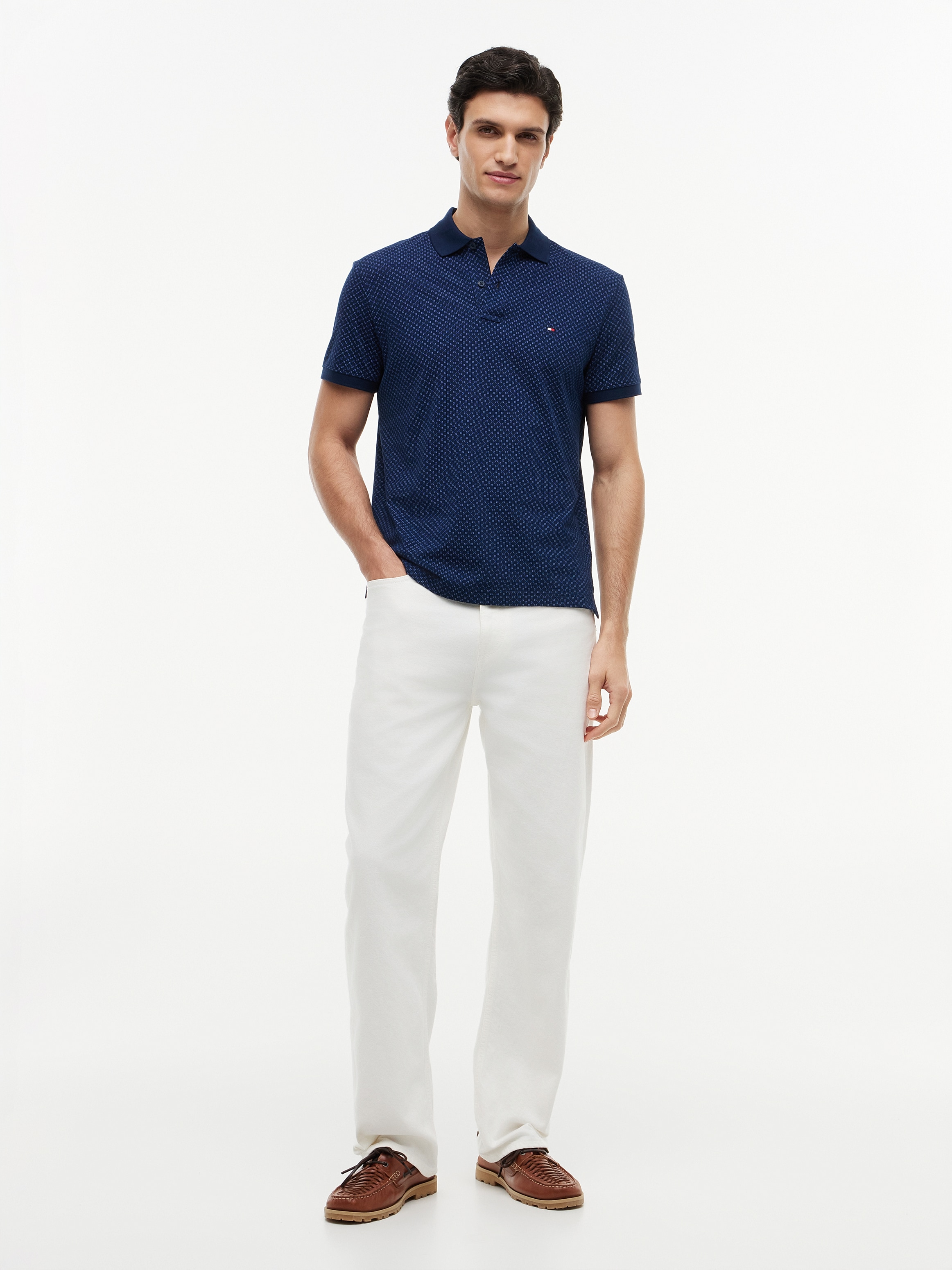 Tommy Hilfiger Polo »MICROPRINT PIQUE« avec motif géométrique, coupe régulière