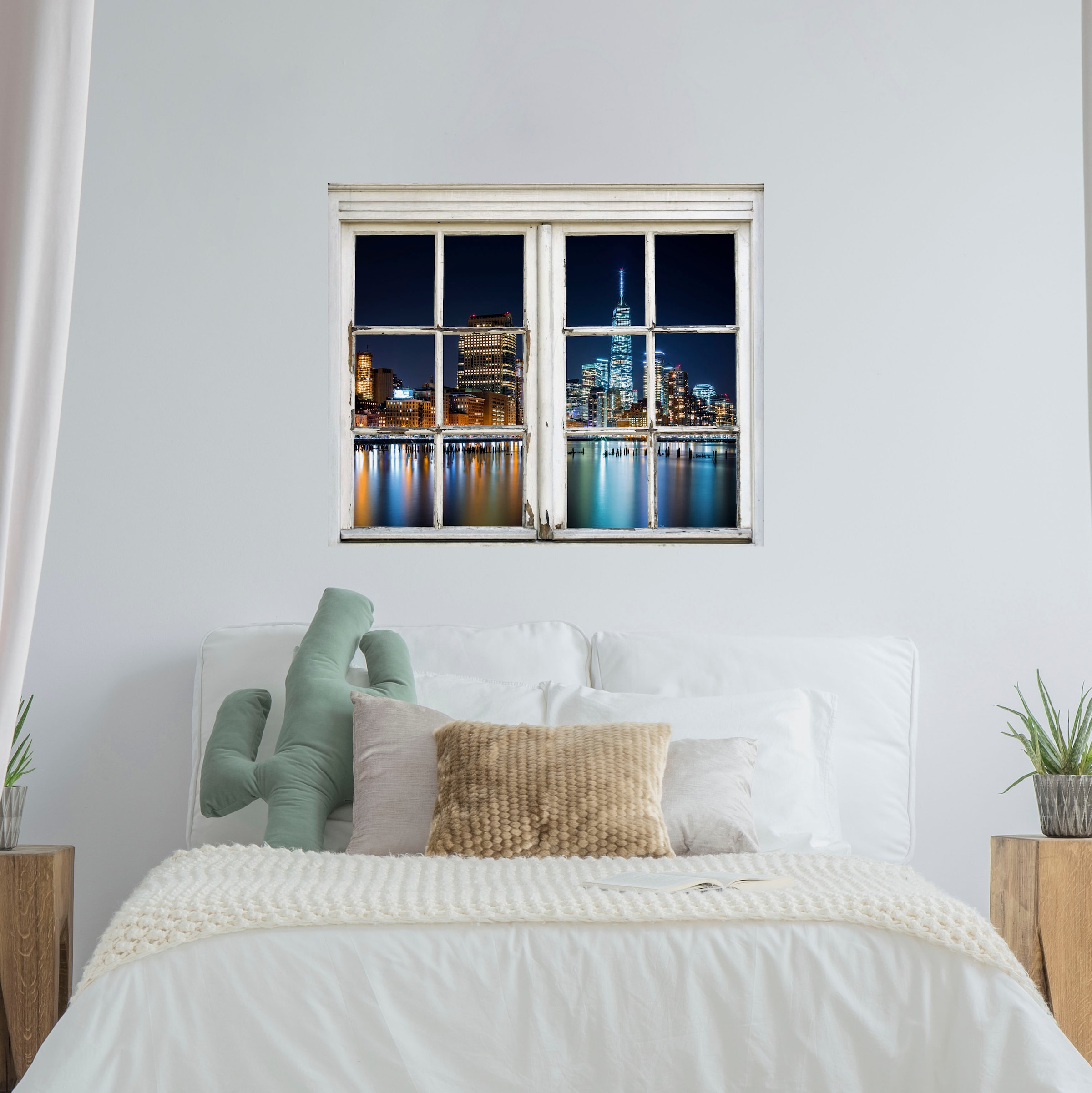 Image of queence Wandsticker "New York am Wasser" Wandsticker, Wandbild, selbstklebend, Amerika, Wasser