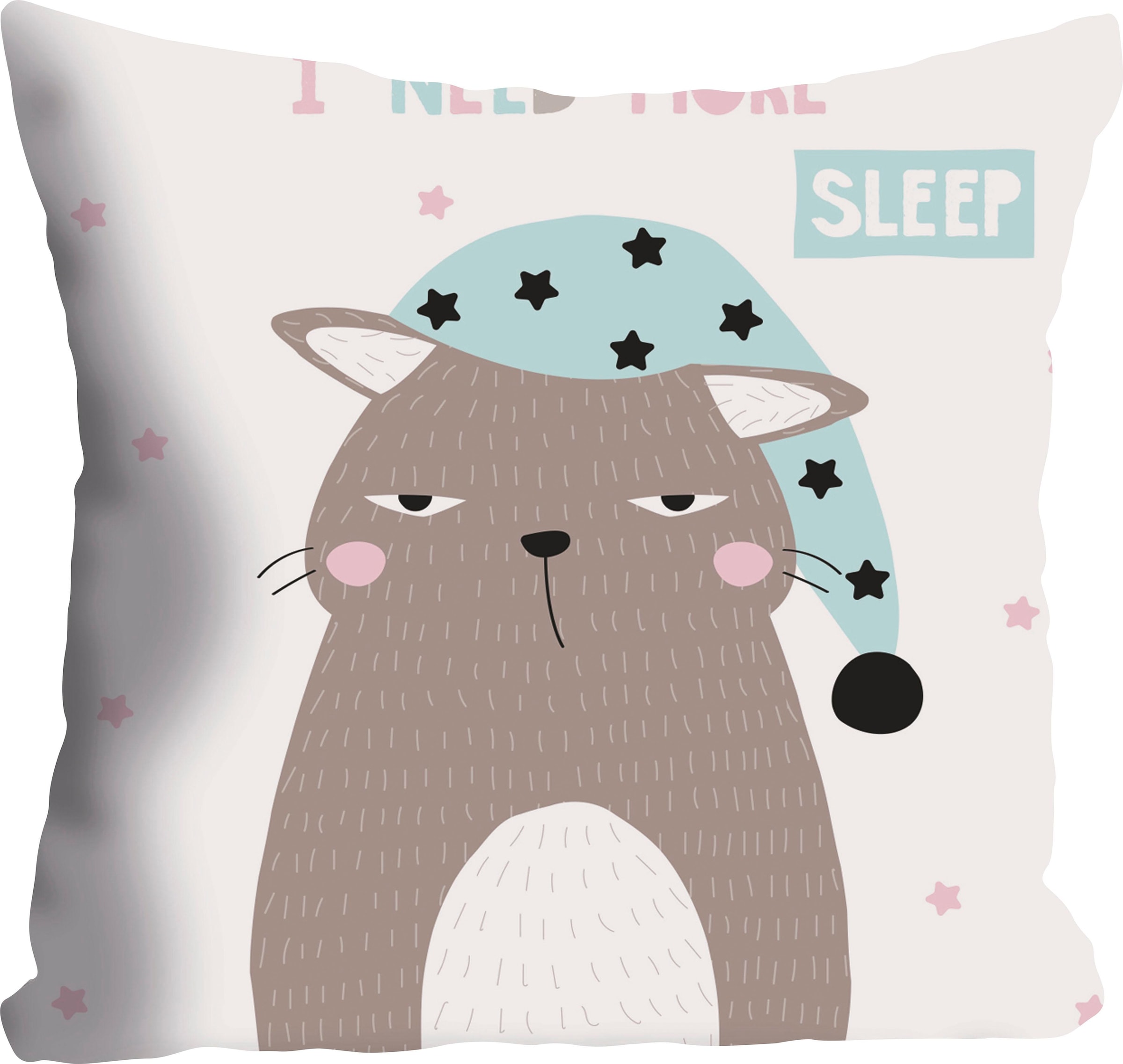 Image of queence Dekokissen ""More sleep"" Kissenhülle ohne Füllung, 1 Stück