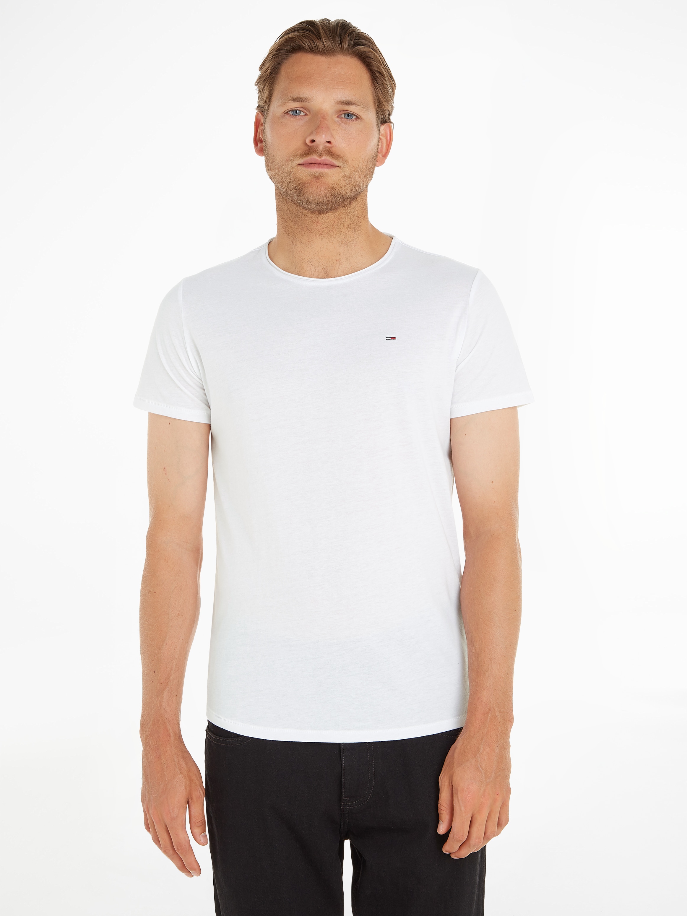 T-Shirt »TJM SLIM JASPE C NECK«, Classics Slim Fit mit Markenlabel