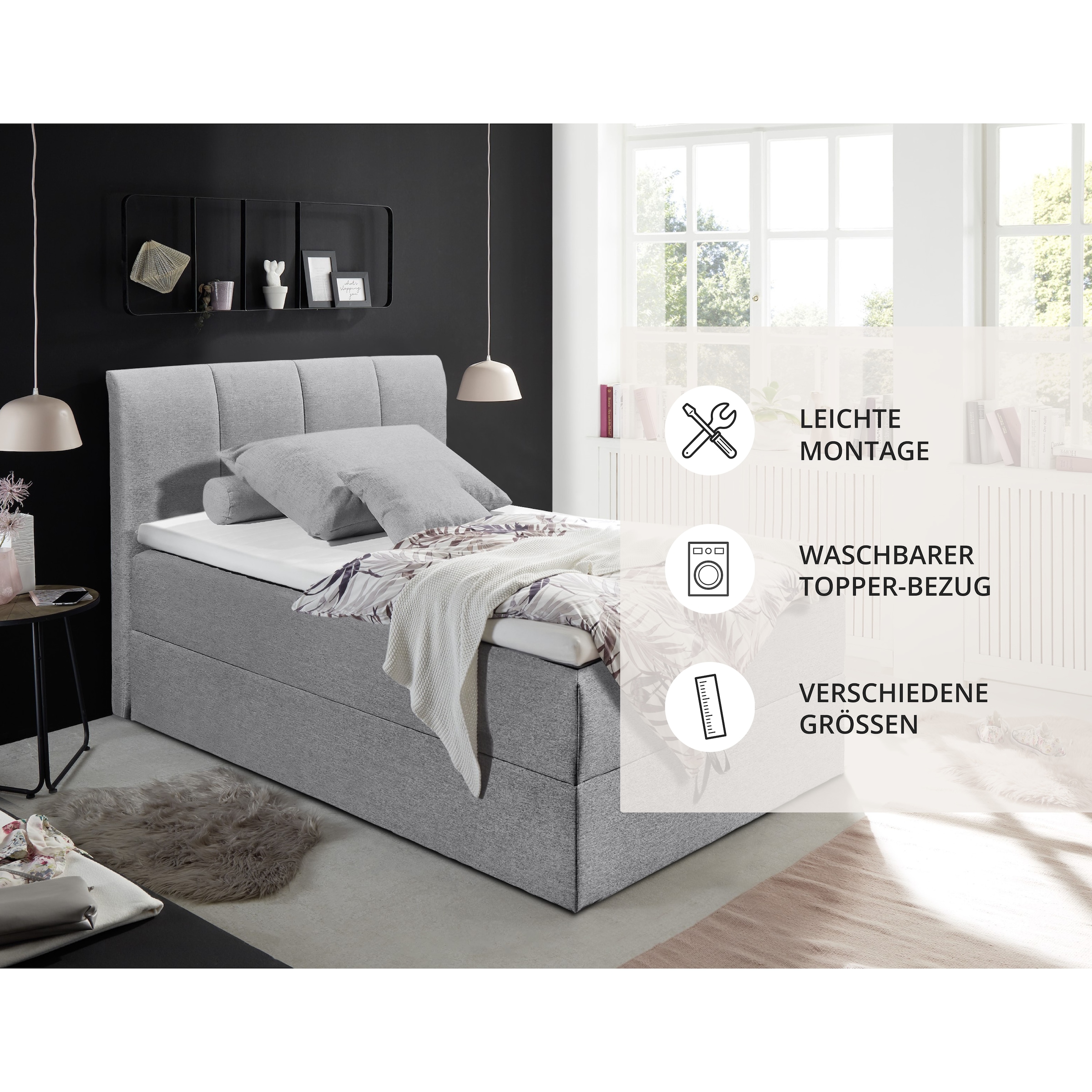 ED EXCITING DESIGN Boxbett »"Granada" OTTOs Choice, Topseller inkl. Bettkasten und Topper« erhältlich in den Grössen 120x200cm & 180x200cm