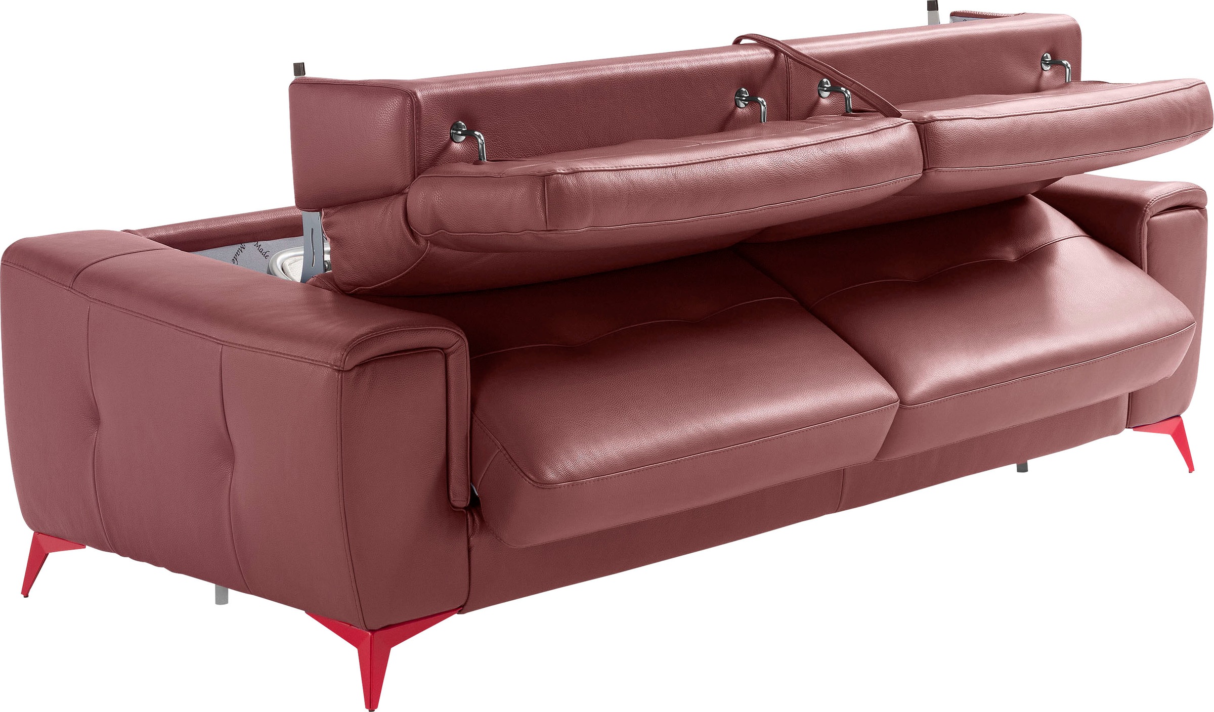 Egoitaliano Schlafsofa »Francine, Designsofa, Loungesofa mit Dauerschlaffunktion, Bettfunktion«, hochwertiger Metallbettrahmen & Matratze, Kopfteil manuell verstellbar