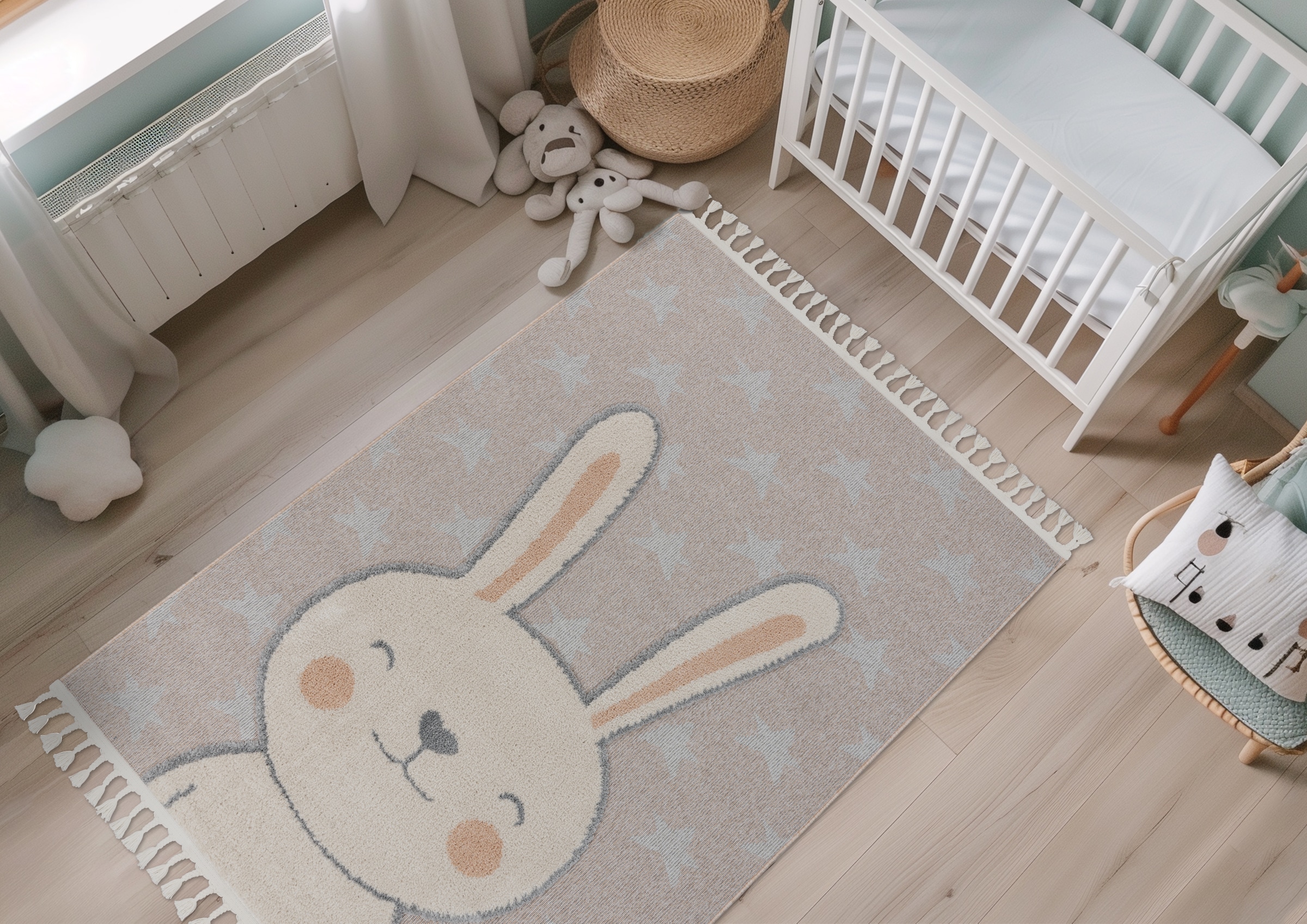 Image of Obsession Kinderteppich "My Fano 390" rechteckig 11 mm Höhe Motiv Hase, mit Fransen, auch in rund