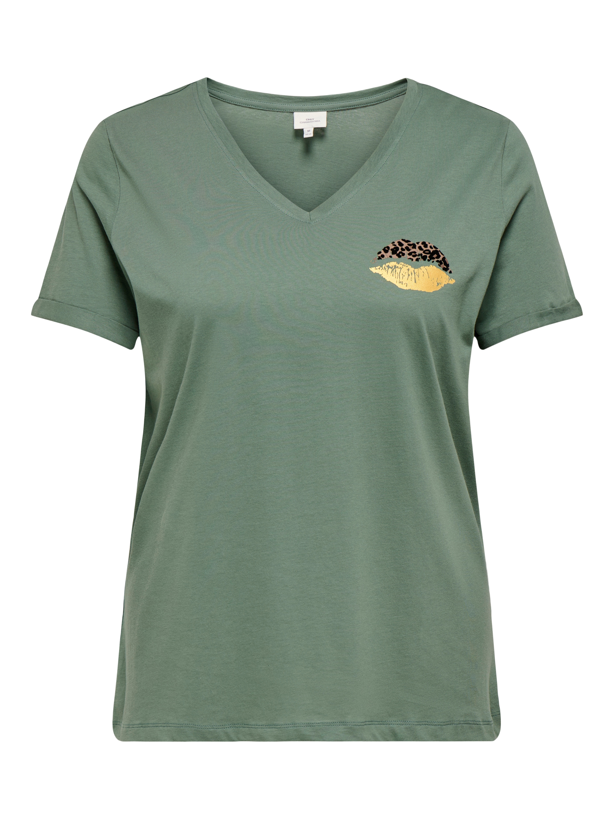 Image of ONLY CARMAKOMA Kurzarmshirt "CARBEA LIFE SS V-NECK TEE" Baumwolle, regular fit